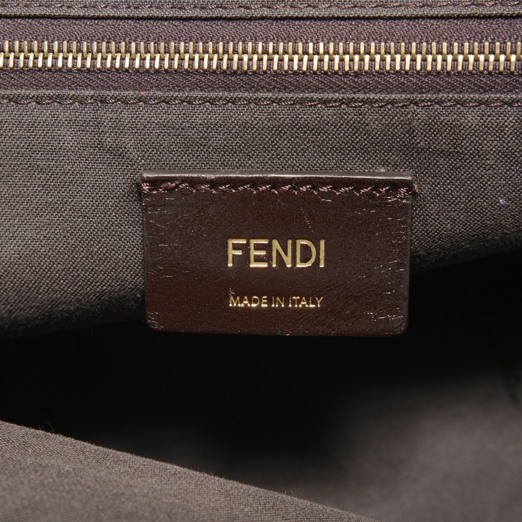 Fendi Fendi Pecan Canvas and Leather Shoulder Bag, Brown, WS26156 Size ONE SIZE - 9 Thumbnail