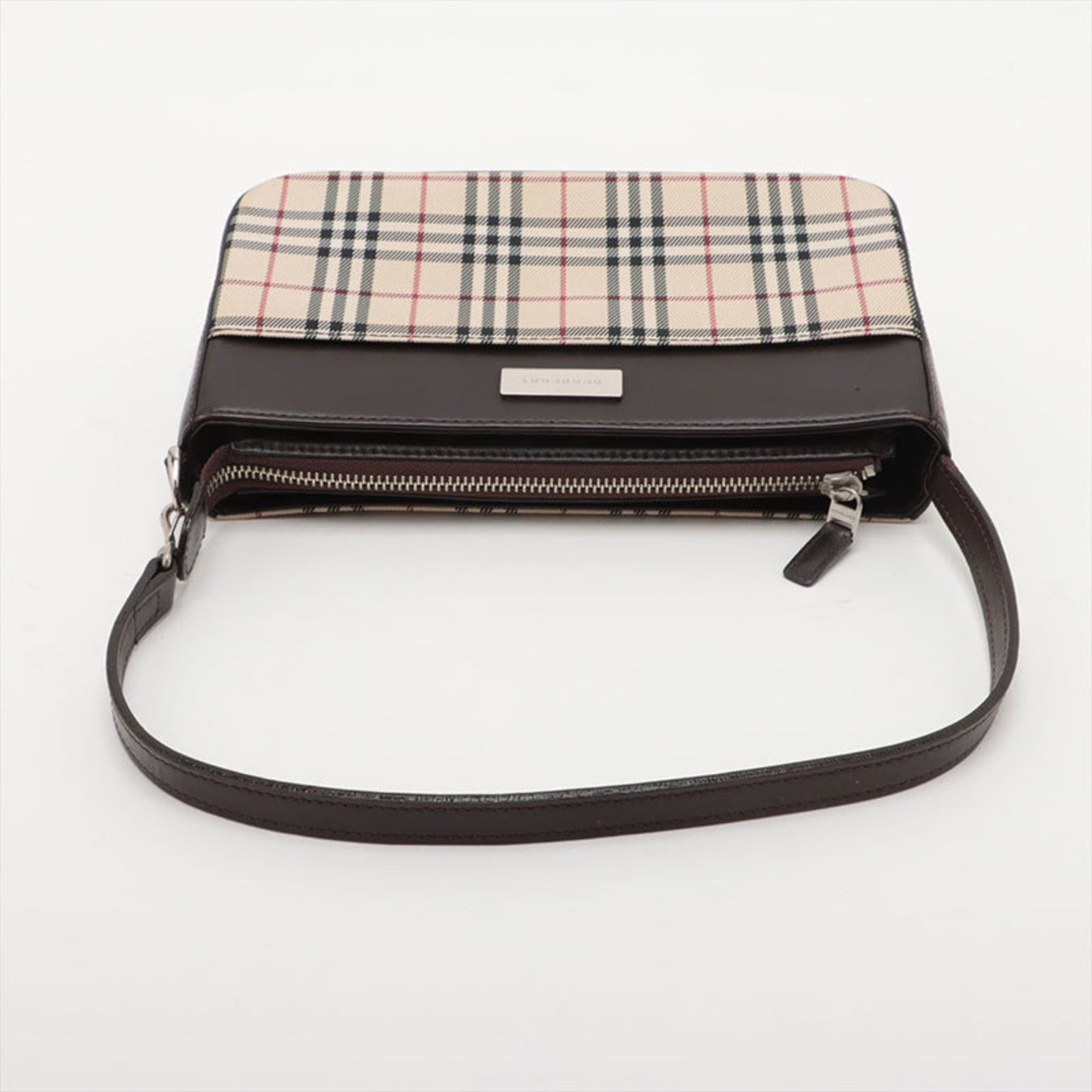 Burberry Burberry Check Canvas Shoulder Bag Brown WS15713 Size ONE SIZE - 6 Thumbnail