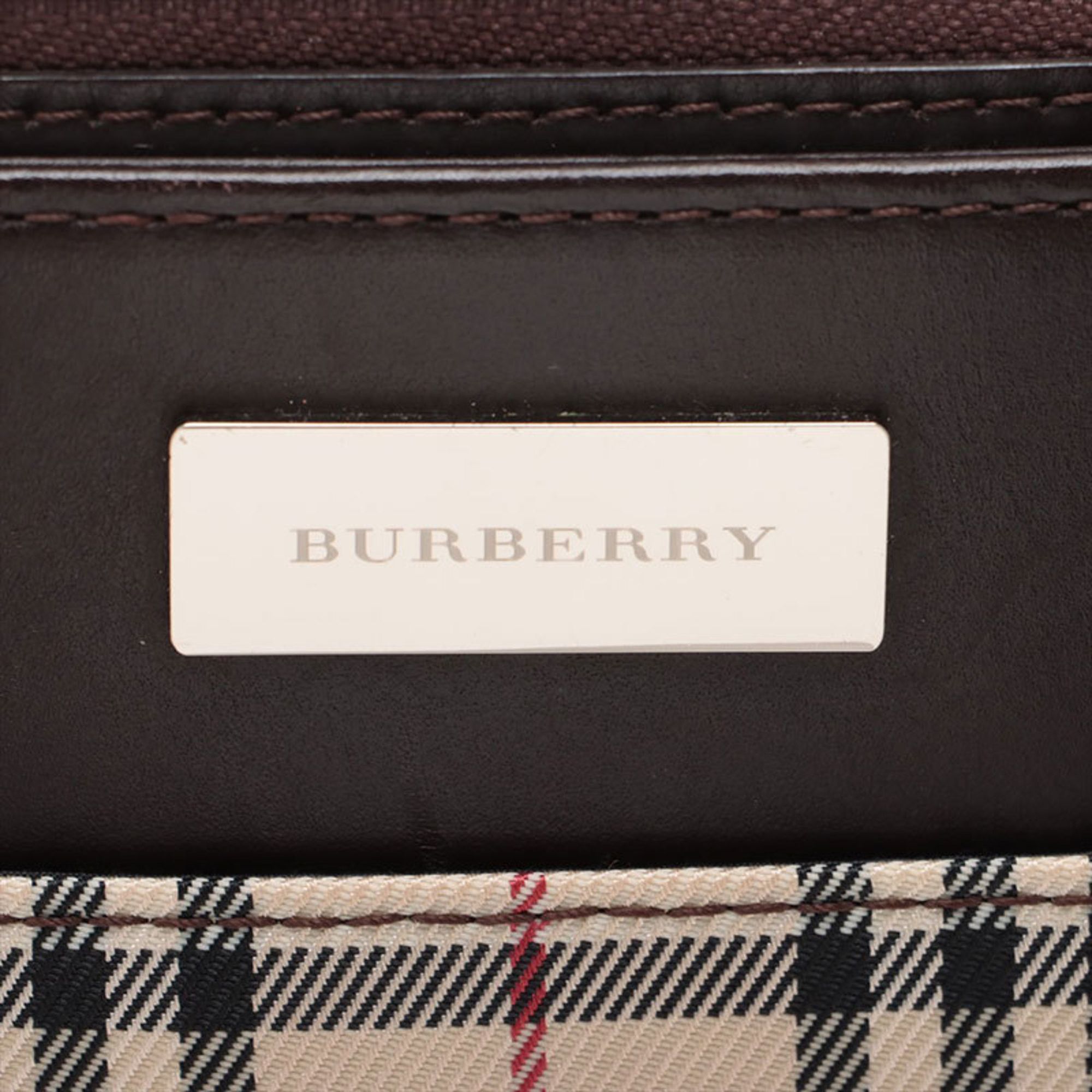Burberry Burberry Check Canvas Shoulder Bag Brown WS15713 Size ONE SIZE - 11 Thumbnail
