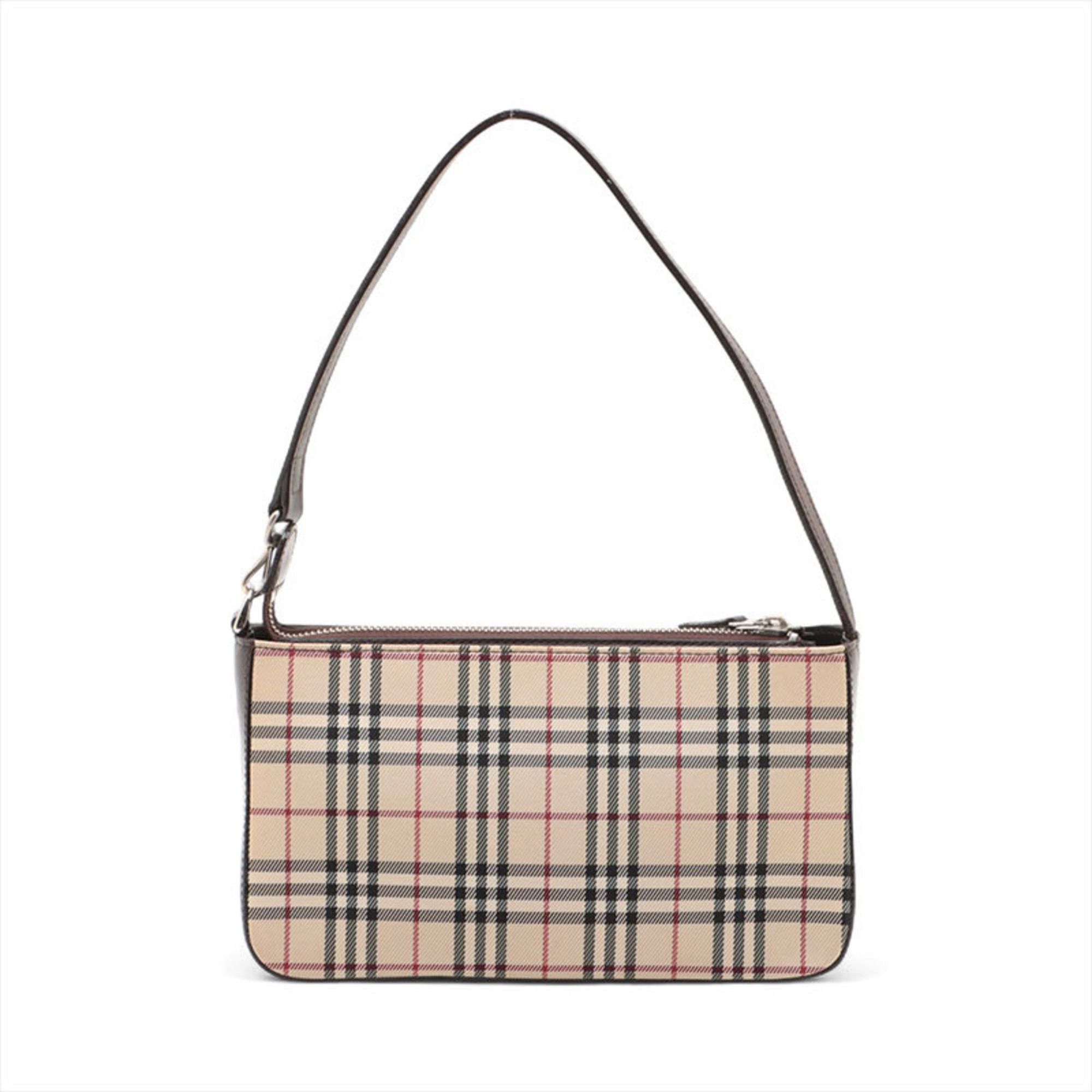 Burberry Burberry Check Canvas Shoulder Bag Brown WS15713 Size ONE SIZE - 2 Thumbnail