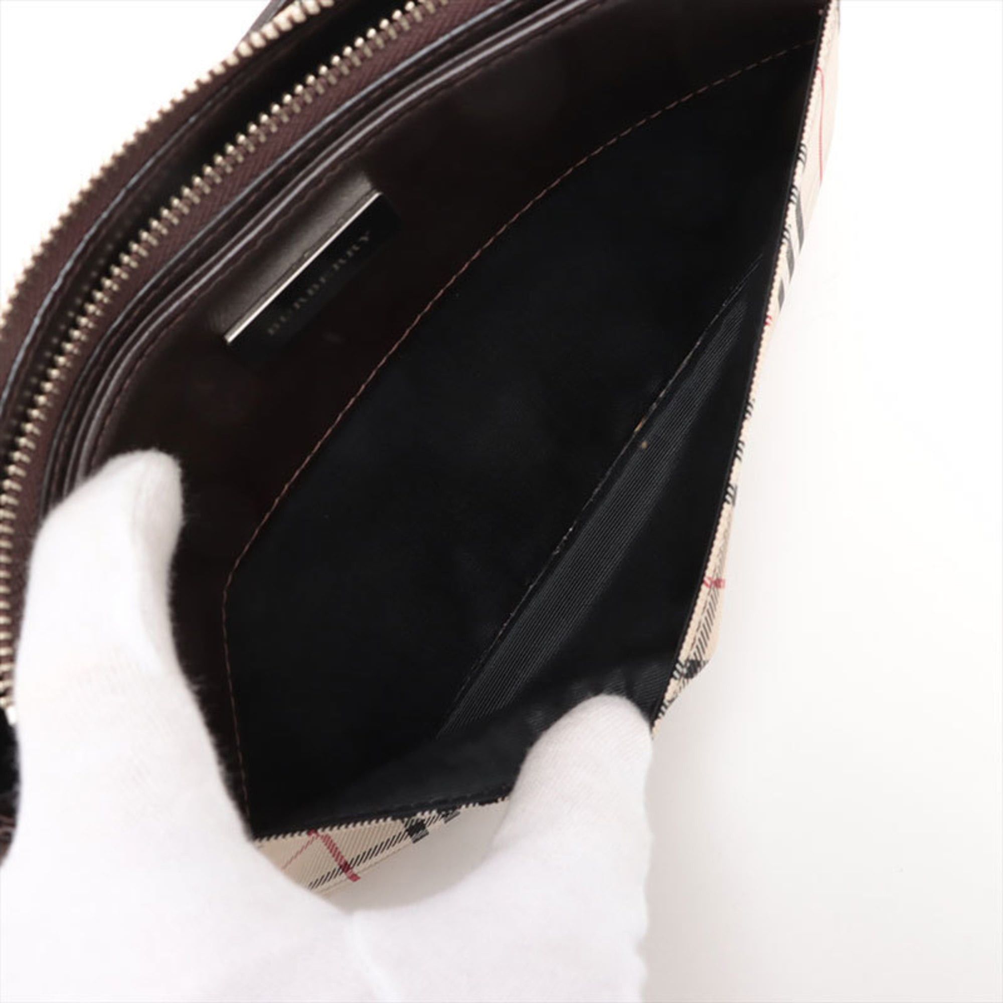 Burberry Burberry Check Canvas Shoulder Bag Brown WS15713 Size ONE SIZE - 9 Thumbnail
