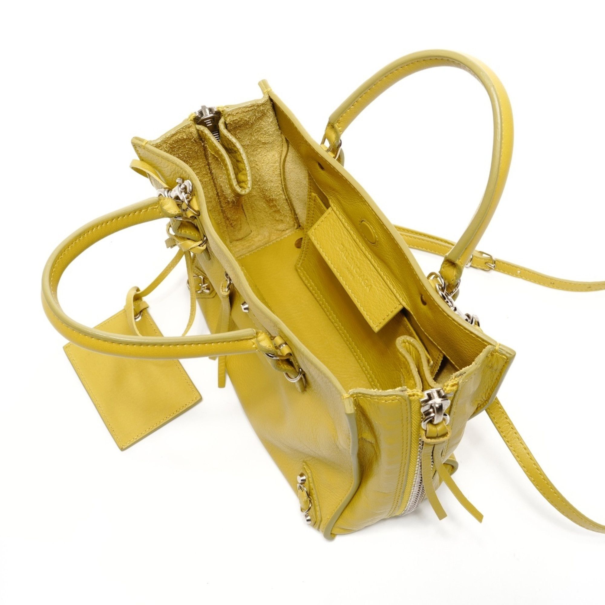 Balenciaga Balenciaga The Paper Mini Leather 2-Way Shoulder Bag, Yellow, WS25150 Size ONE SIZE - 11 Thumbnail
