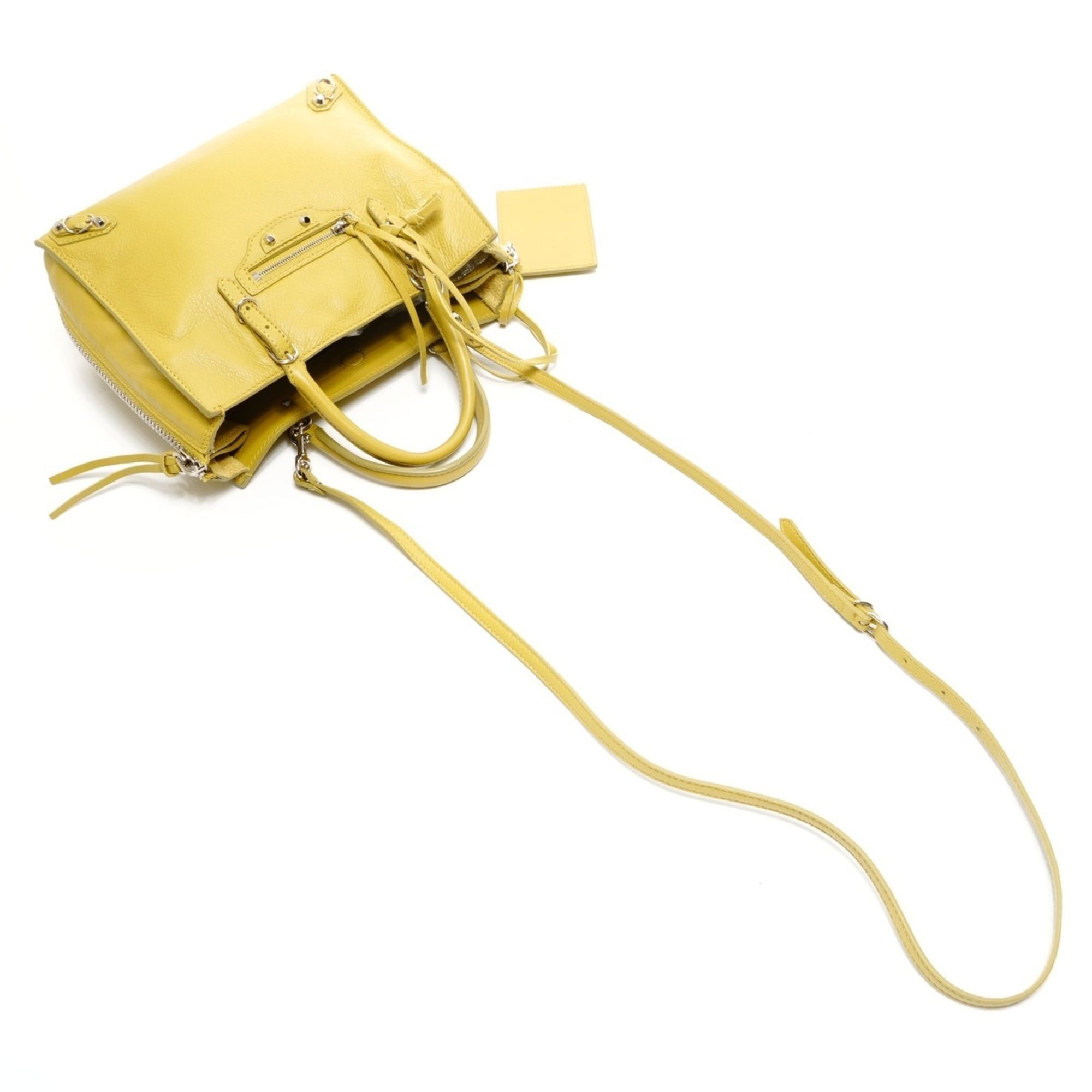 Balenciaga Balenciaga The Paper Mini Leather 2-Way Shoulder Bag, Yellow, WS25150 Size ONE SIZE - 8 Thumbnail