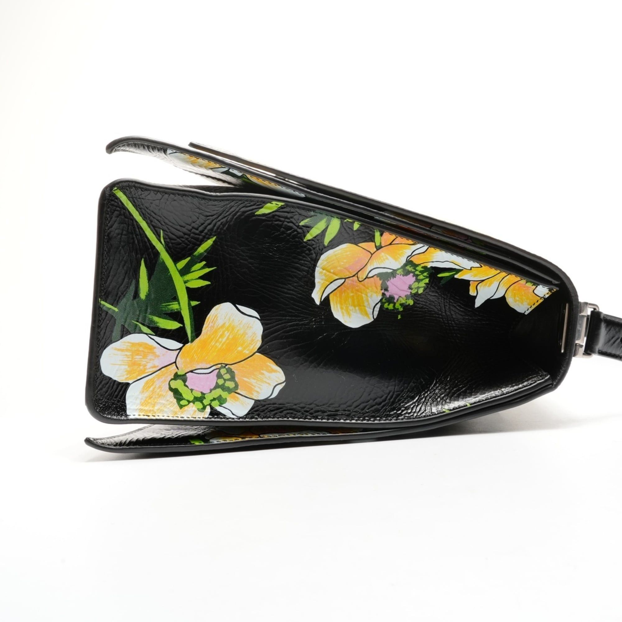 Balenciaga Balenciaga Crushed L Floral Shoulder Bag, Black, WS25177 Size ONE SIZE - 4 Thumbnail