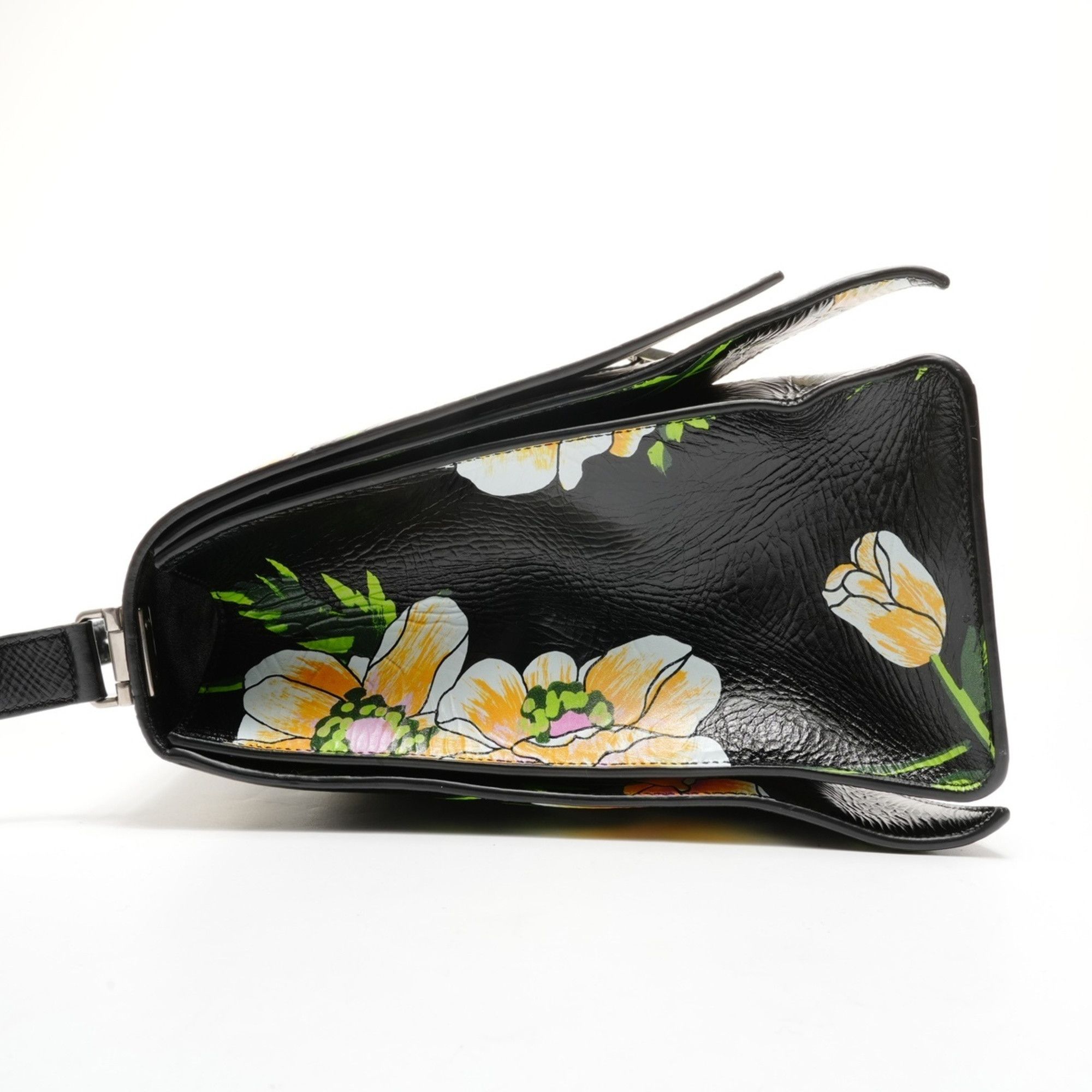 Balenciaga Balenciaga Crushed L Floral Shoulder Bag, Black, WS25177 Size ONE SIZE - 3 Thumbnail