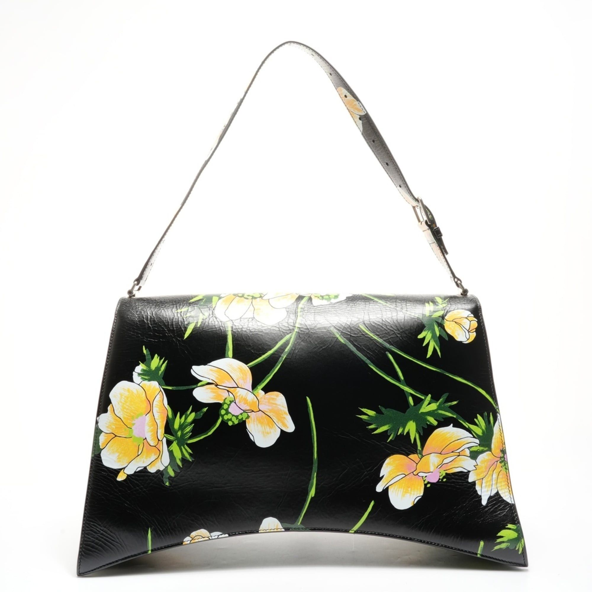 Balenciaga Balenciaga Crushed L Floral Shoulder Bag, Black, WS25177 Size ONE SIZE - 2 Thumbnail
