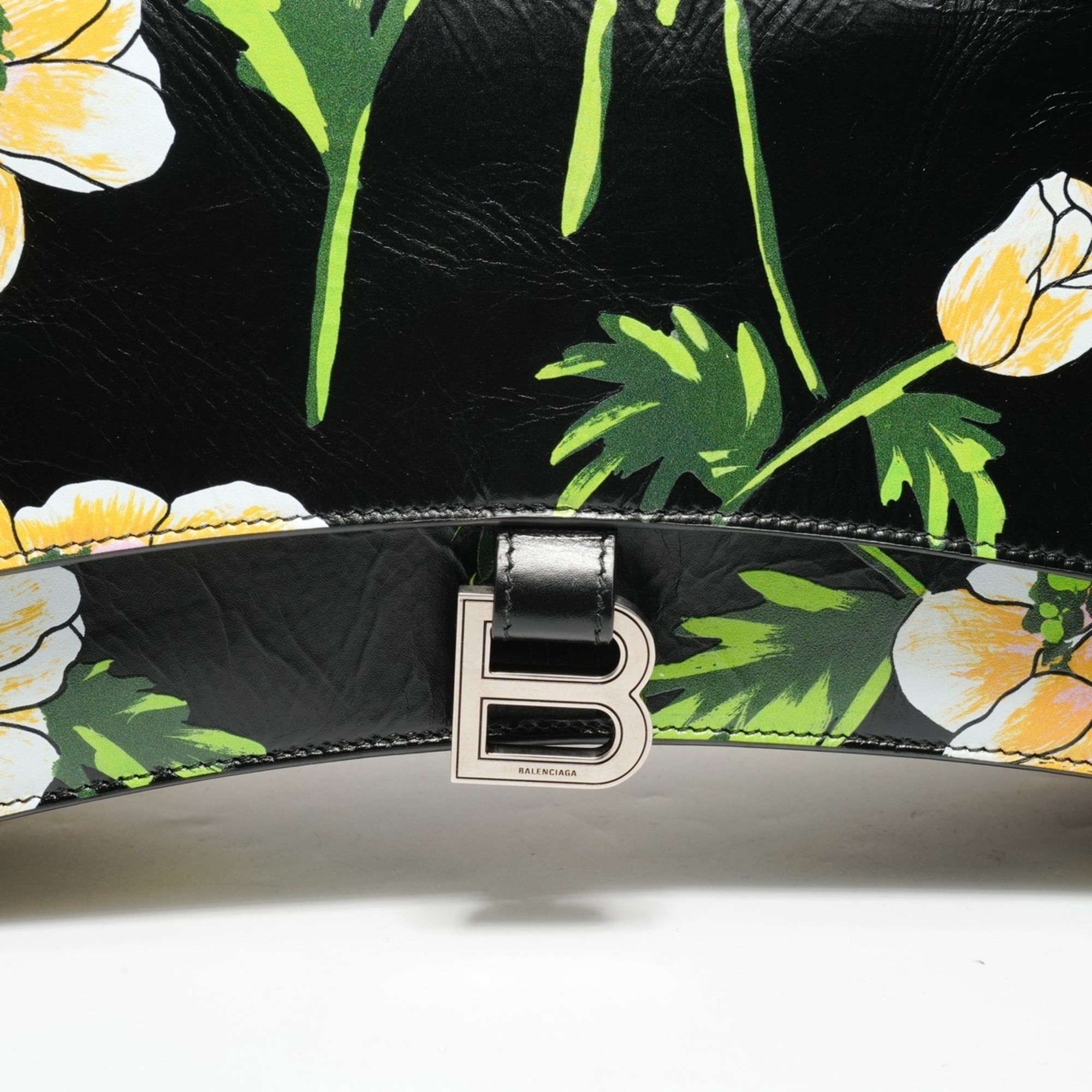 Balenciaga Balenciaga Crushed L Floral Shoulder Bag, Black, WS25177 Size ONE SIZE - 9 Thumbnail