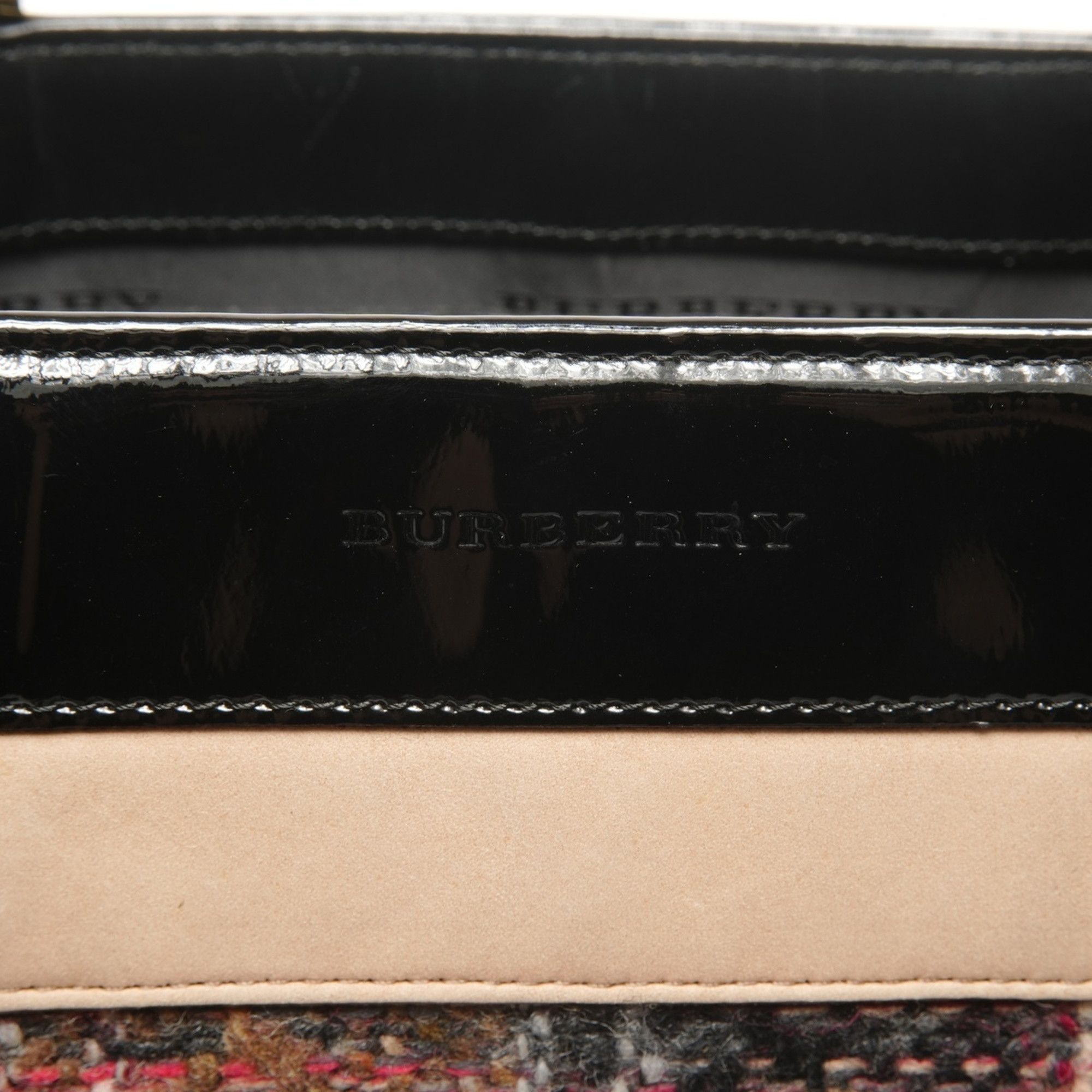 Burberry Burberry Tweed Wool PVB Handbag, Beige, WS25411 Size ONE SIZE - 9 Thumbnail