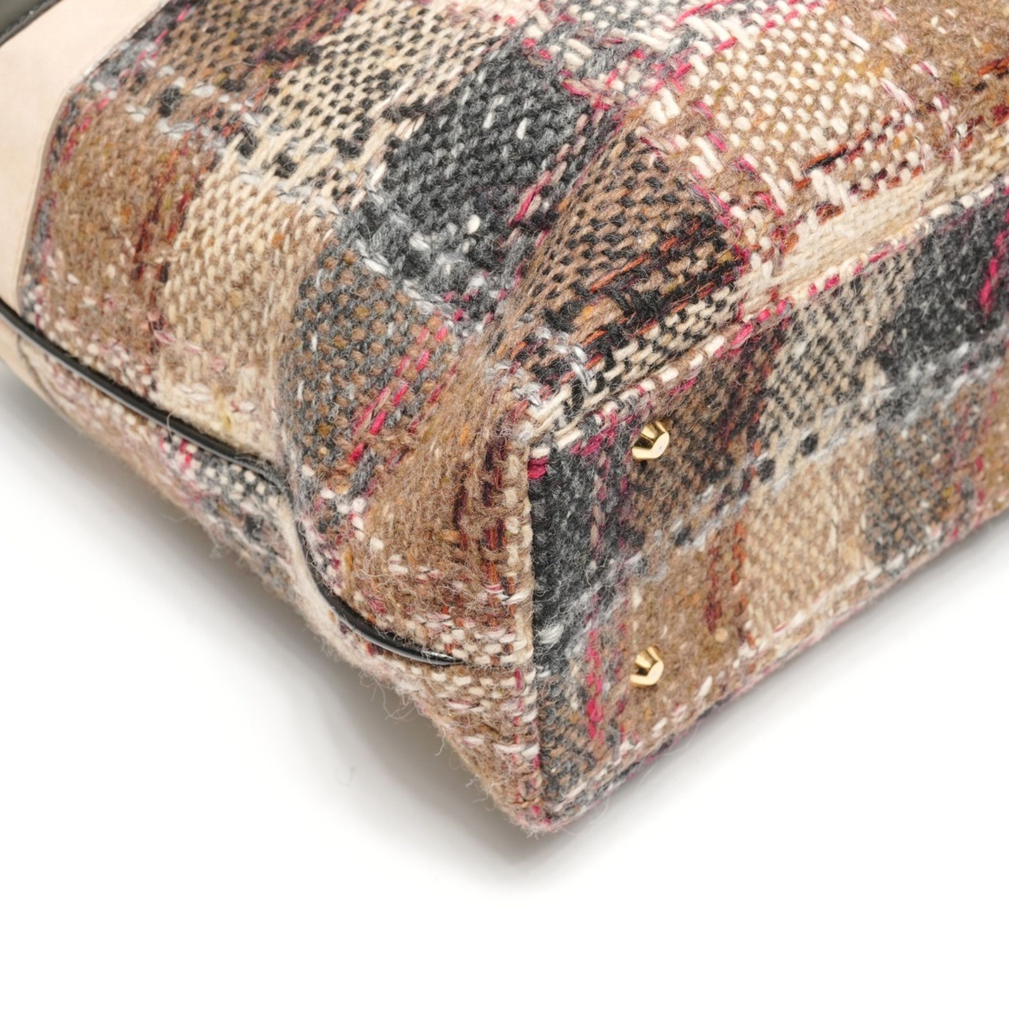 Burberry Burberry Tweed Wool PVB Handbag, Beige, WS25411 Size ONE SIZE - 5 Thumbnail