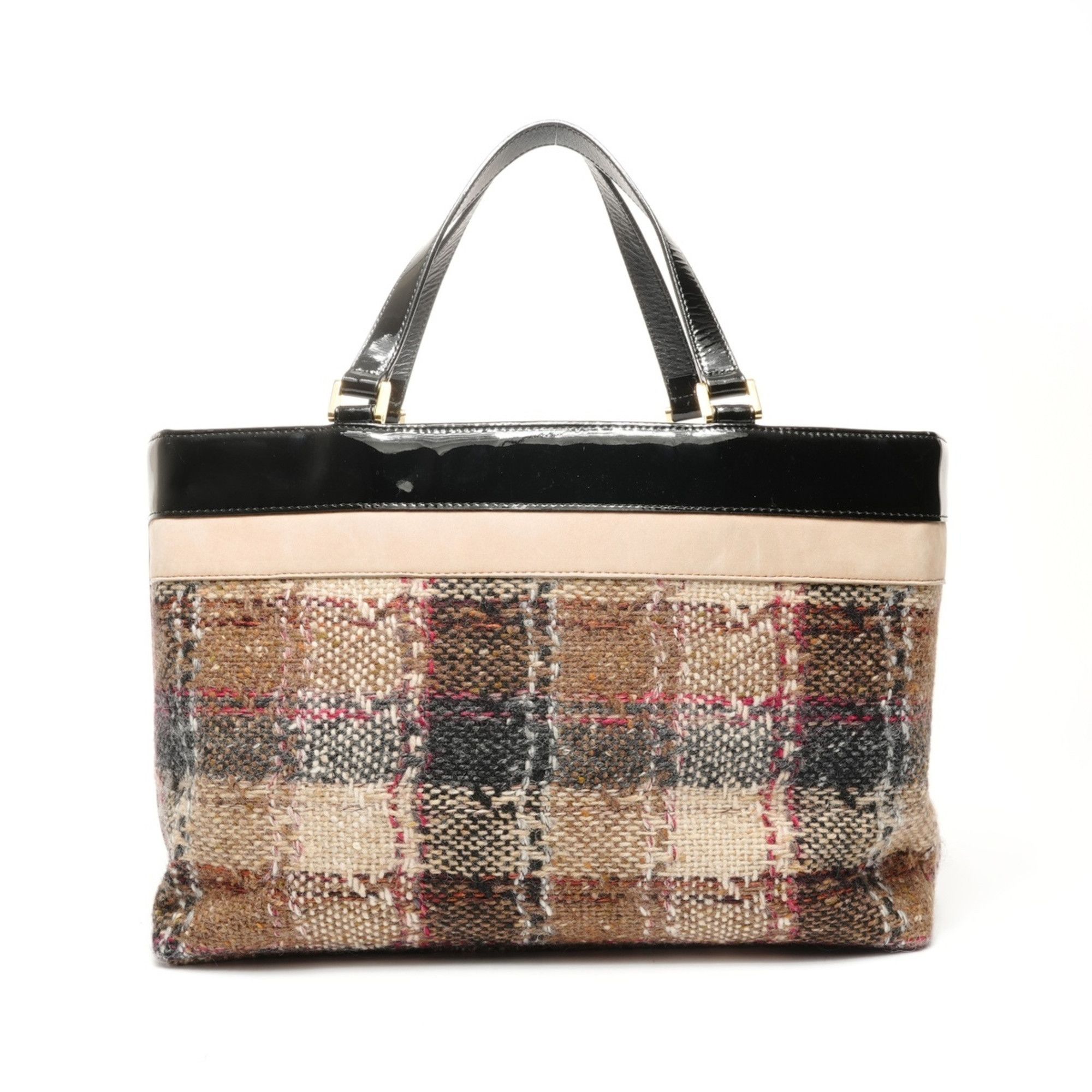 Burberry Burberry Tweed Wool PVB Handbag, Beige, WS25411 Size ONE SIZE - 2 Thumbnail