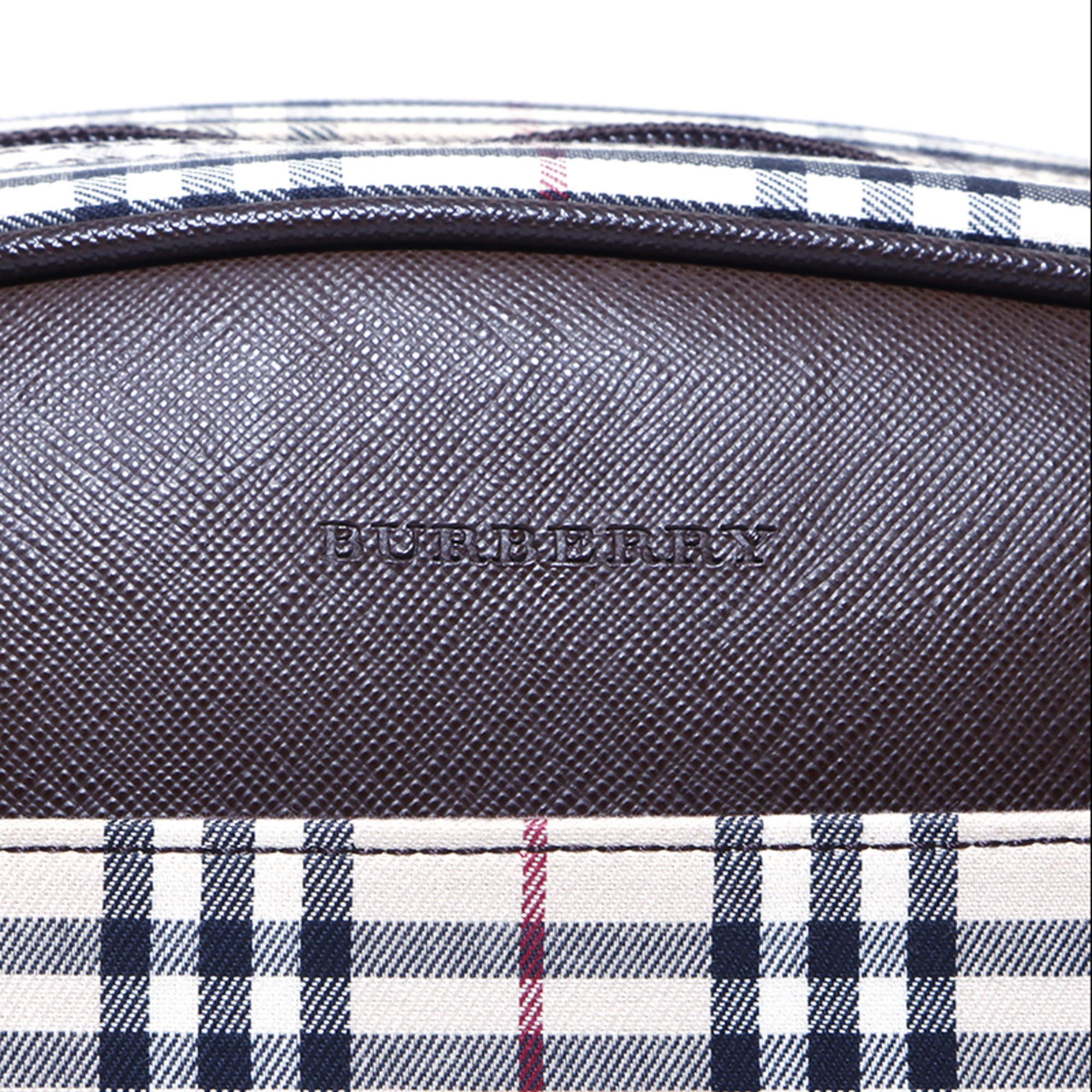 Burberry Burberry Nova Check Canvas Handbag, Beige/Brown, WS4243 Size ONE SIZE - 7 Thumbnail