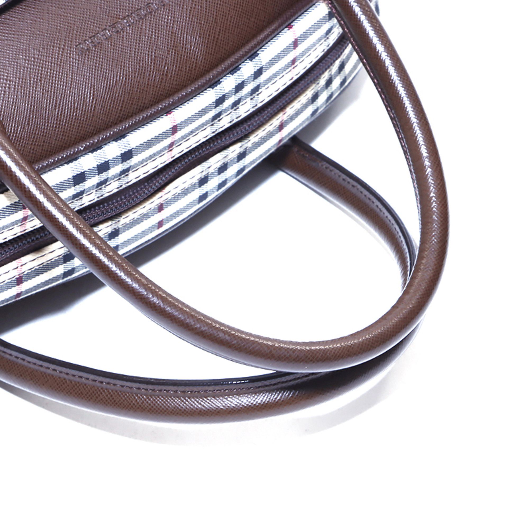 Burberry Burberry Nova Check Canvas Handbag, Beige/Brown, WS4243 Size ONE SIZE - 11 Thumbnail