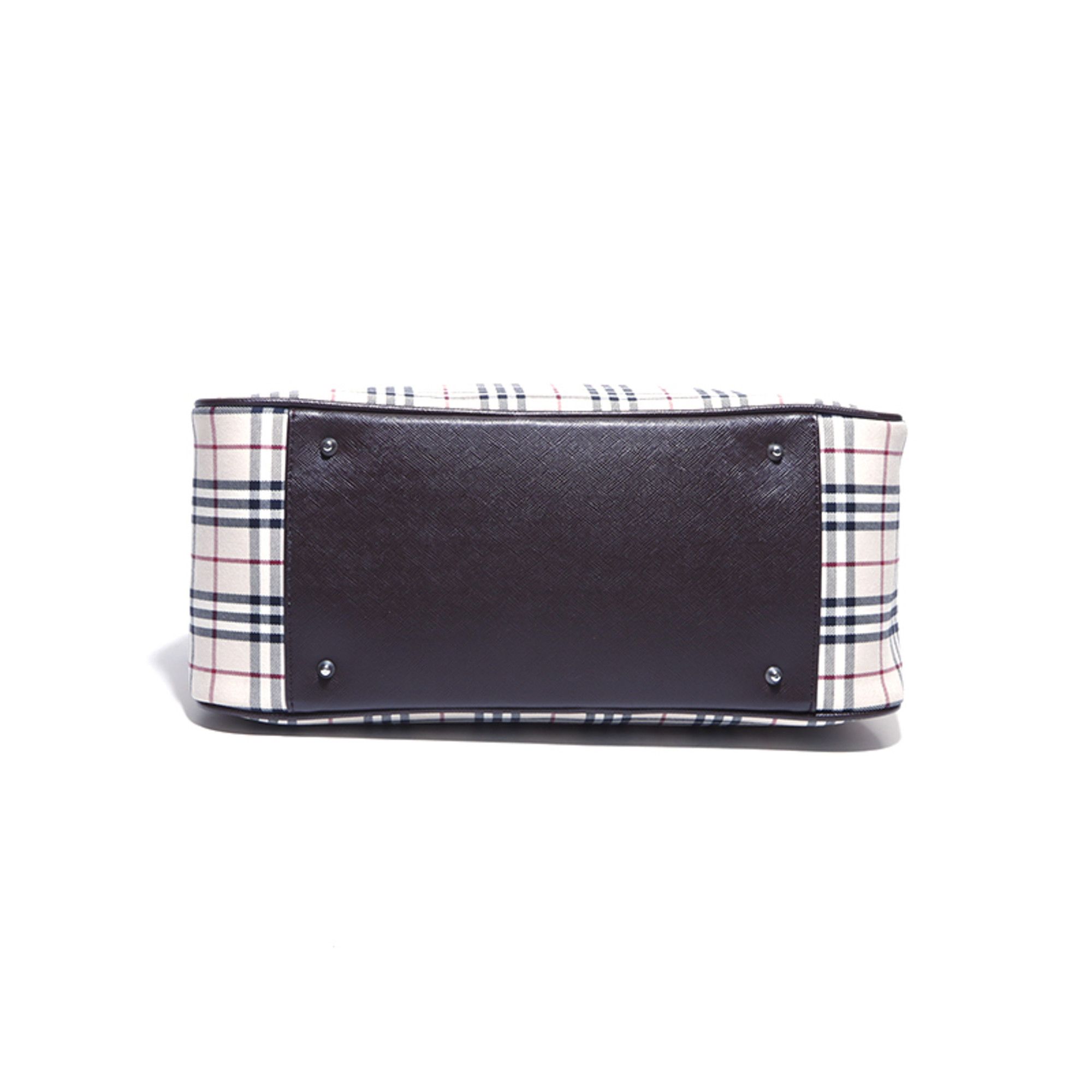Burberry Burberry Nova Check Canvas Handbag, Beige/Brown, WS4243 Size ONE SIZE - 6 Thumbnail