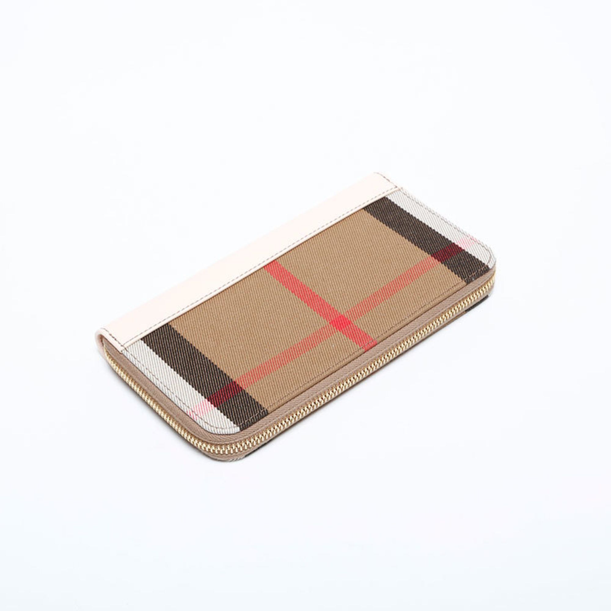 Burberry Burberry Check Canvas and Leather Long Wallet, Beige, WS22177 Size ONE SIZE - 8 Thumbnail