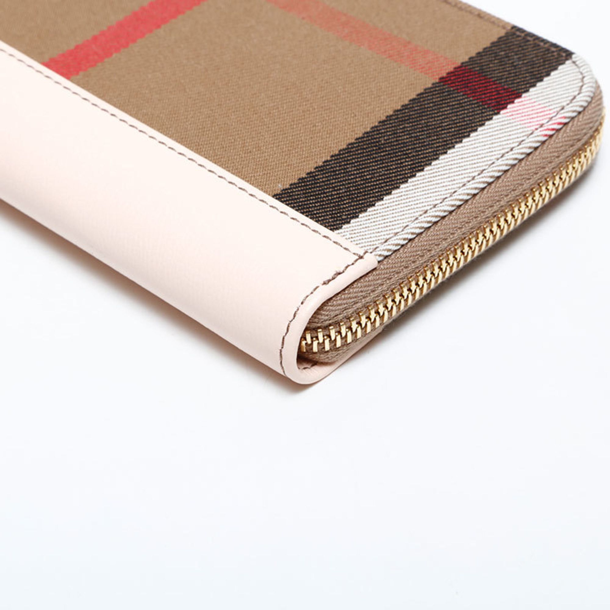 Burberry Burberry Check Canvas and Leather Long Wallet, Beige, WS22177 Size ONE SIZE - 6 Thumbnail