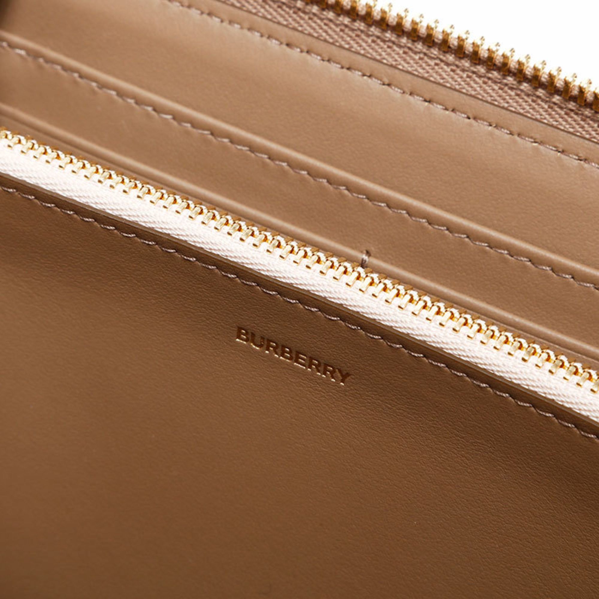 Burberry Burberry Check Canvas and Leather Long Wallet, Beige, WS22177 Size ONE SIZE - 9 Thumbnail