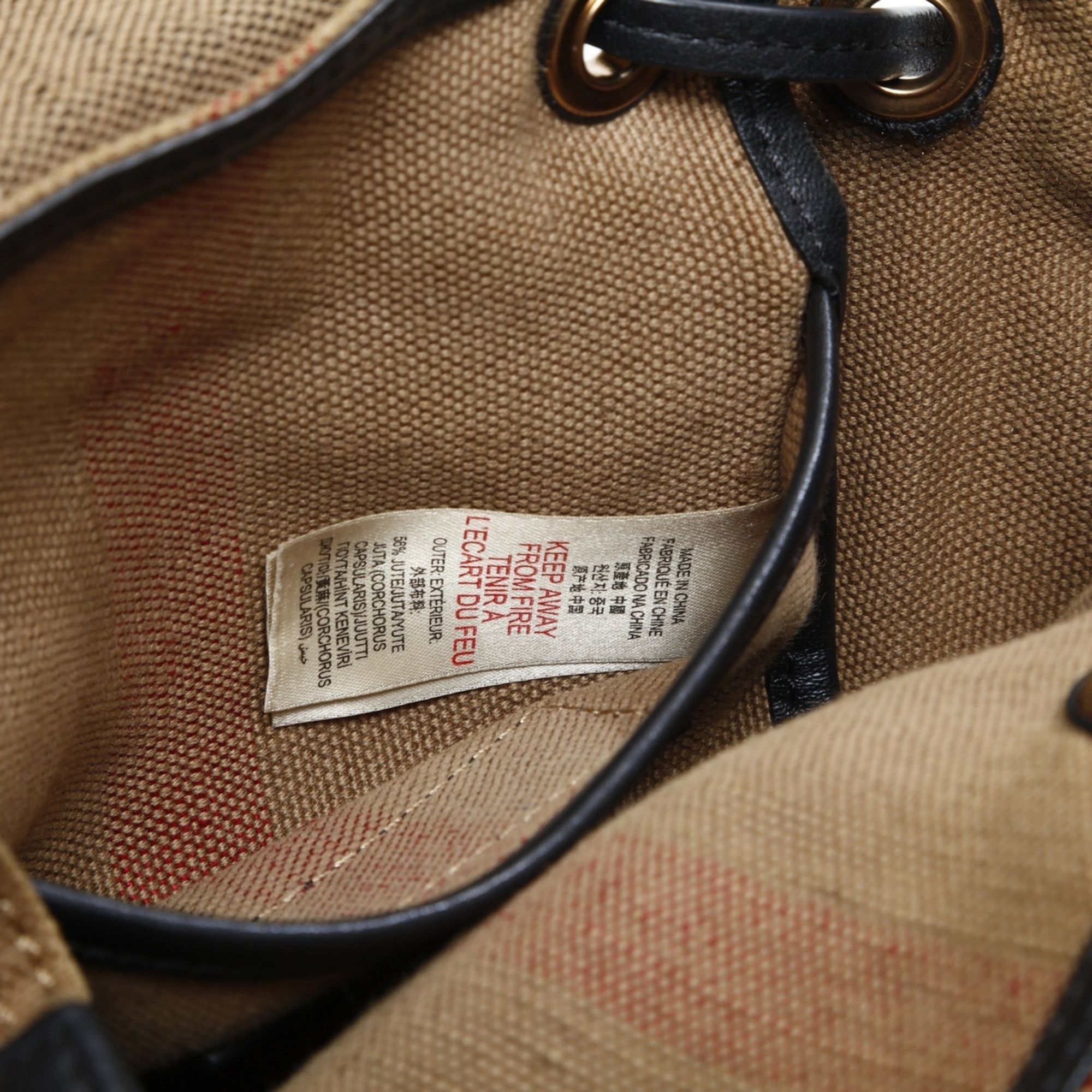 Burberry Burberry Nova Check Canvas Backpack/Daypack, Beige, WS23403 Size ONE SIZE - 12 Thumbnail