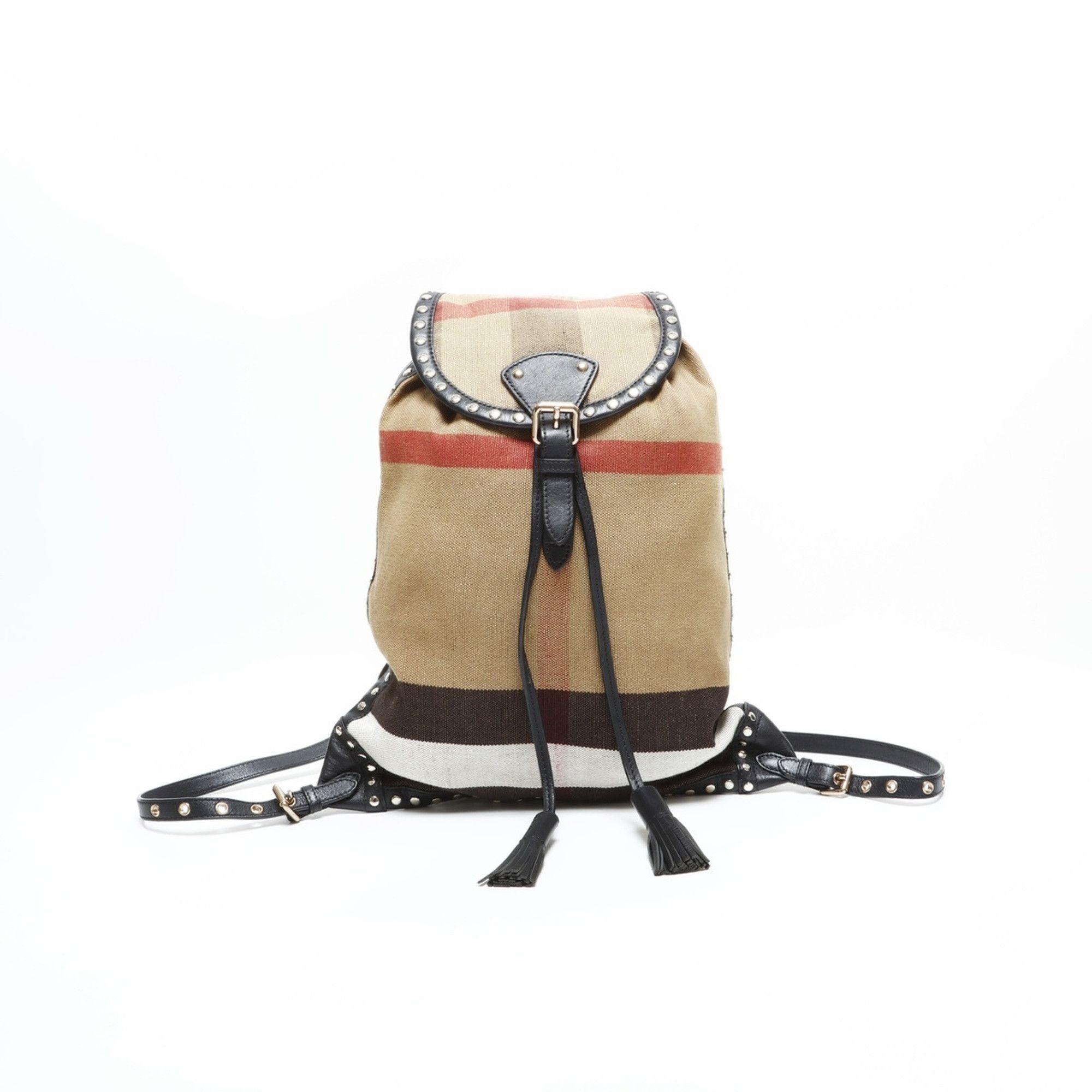 Burberry Burberry Nova Check Canvas Backpack/Daypack, Beige, WS23403 Size ONE SIZE - 2 Thumbnail