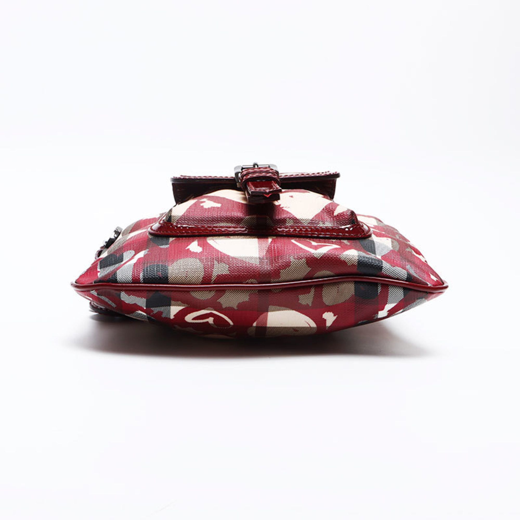 Burberry Burberry Nova Check Heart Enamel Shoulder Bag, Beige and Red, WS12805 Size ONE SIZE - 7 Thumbnail