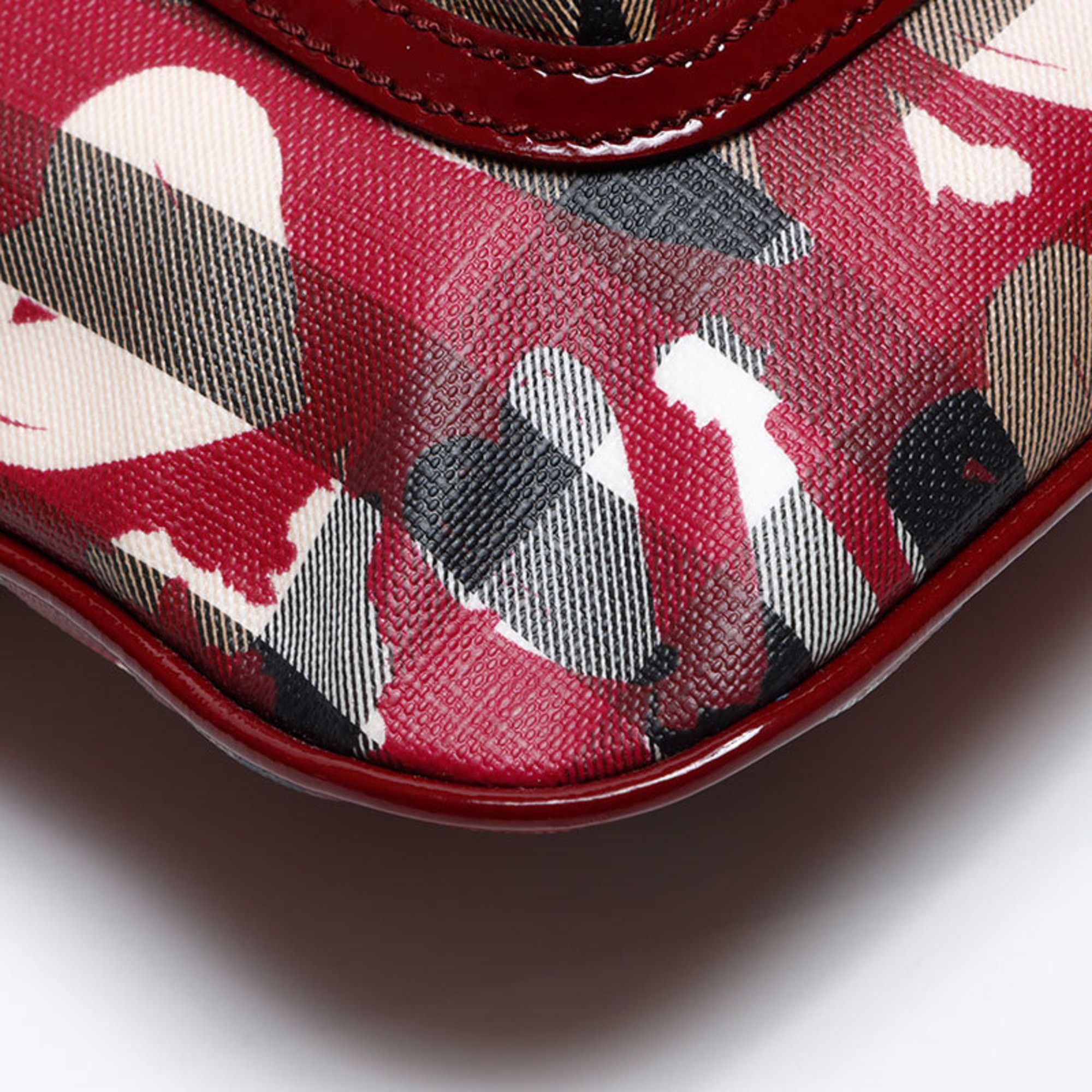 Burberry Burberry Nova Check Heart Enamel Shoulder Bag, Beige and Red, WS12805 Size ONE SIZE - 5 Thumbnail