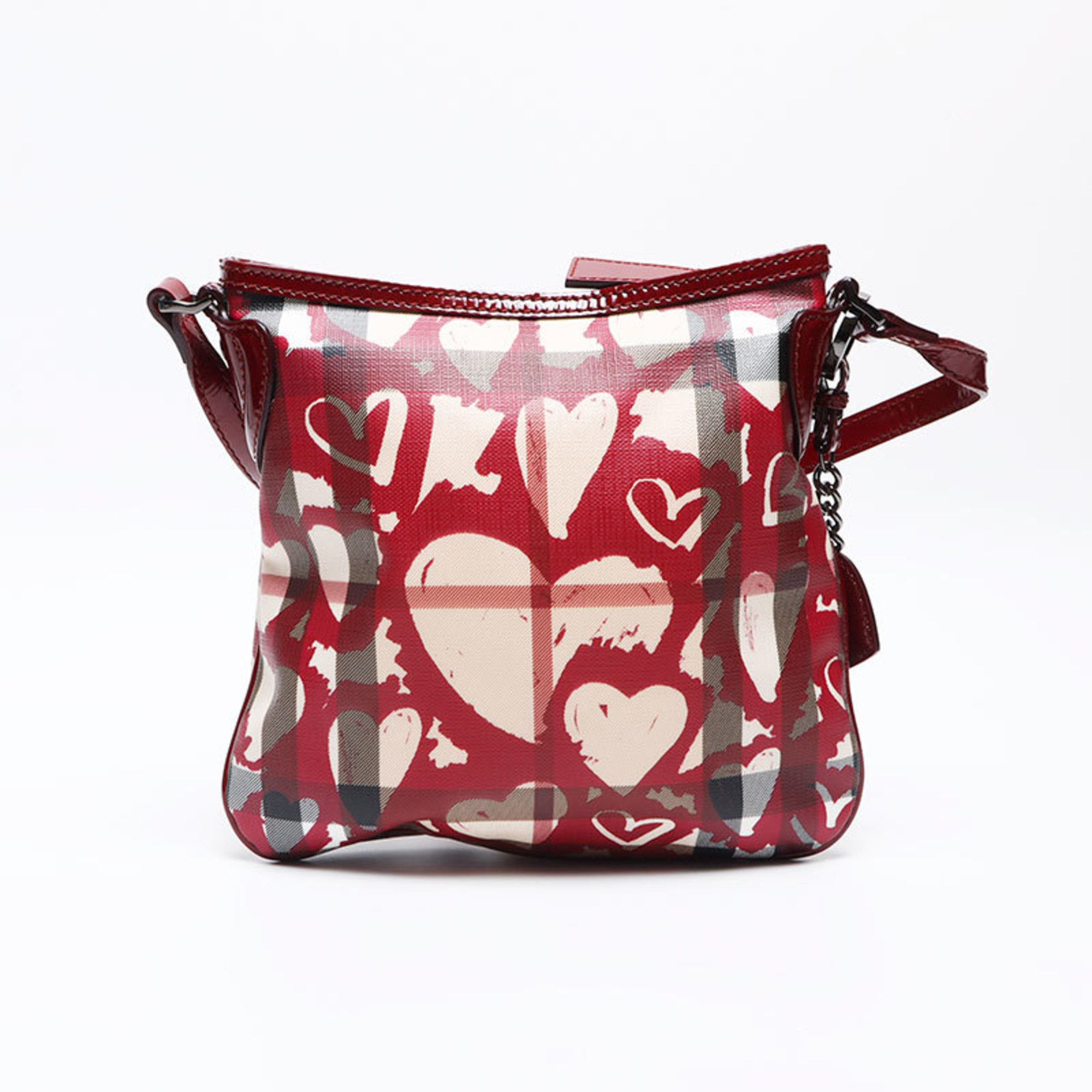 Burberry Burberry Nova Check Heart Enamel Shoulder Bag, Beige and Red, WS12805 Size ONE SIZE - 2 Thumbnail