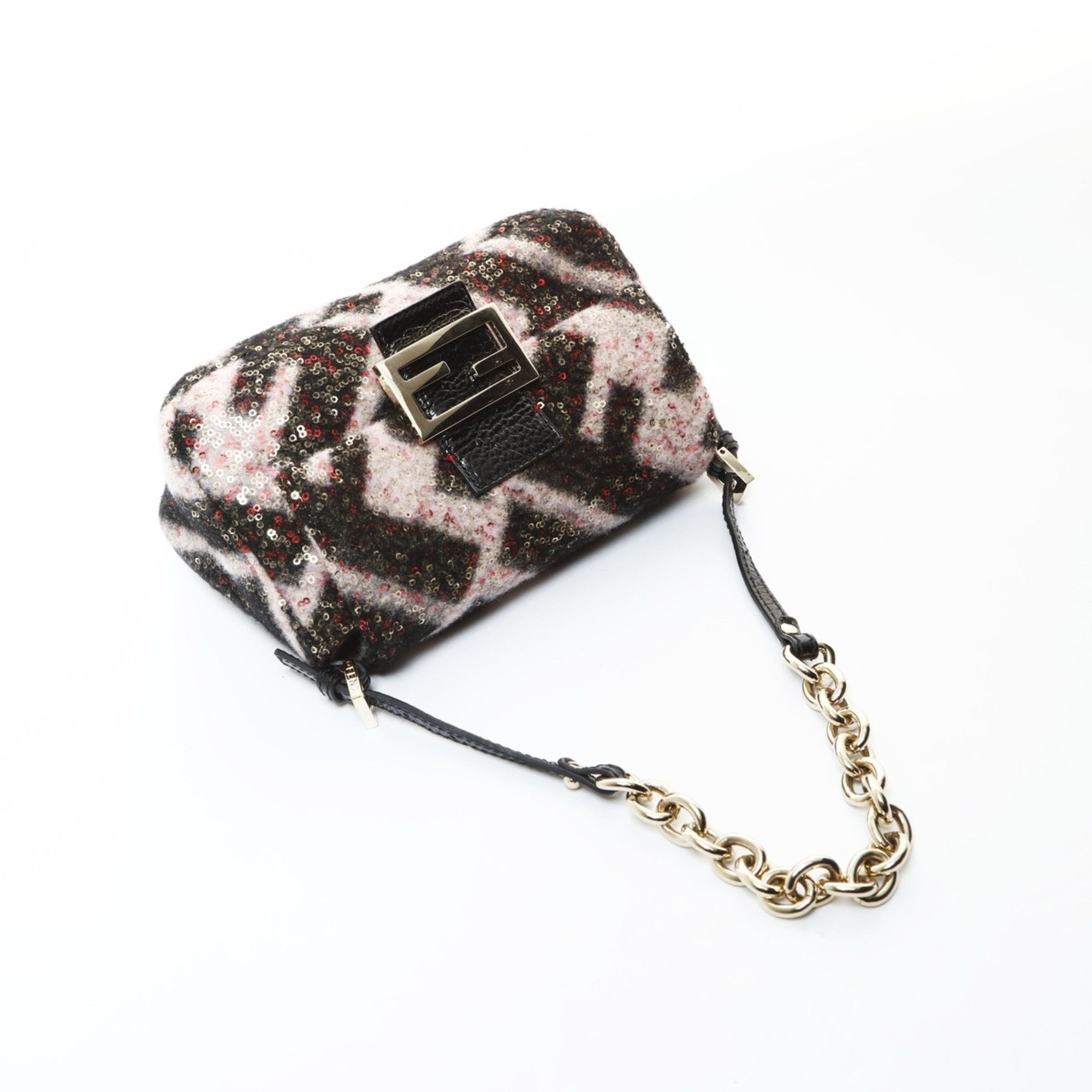 Fendi Fendi Pink Mini Mamma Wool Shoulder Bag in Black (WS26579) Size ONE SIZE - 10 Thumbnail