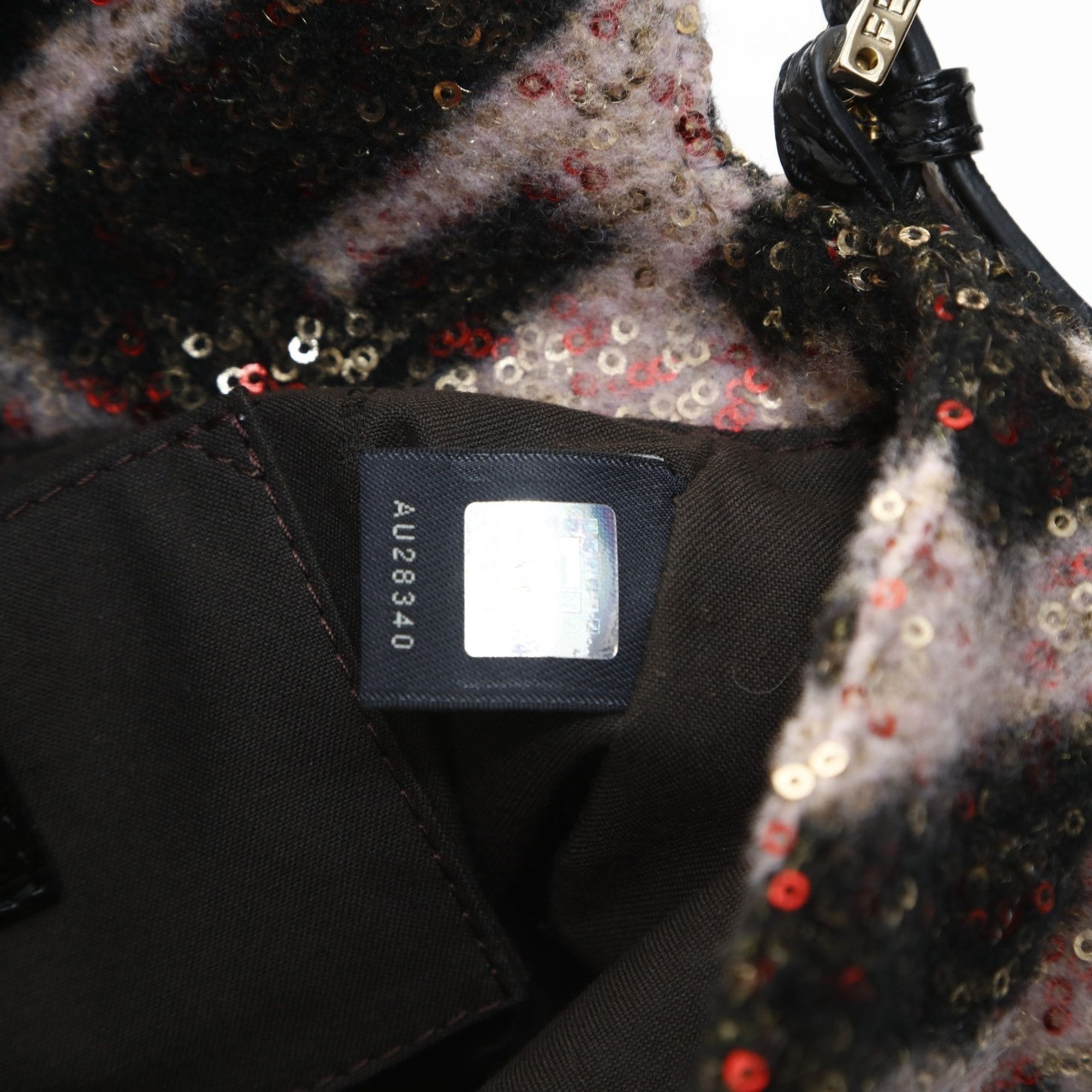 Fendi Fendi Pink Mini Mamma Wool Shoulder Bag in Black (WS26579) Size ONE SIZE - 12 Thumbnail
