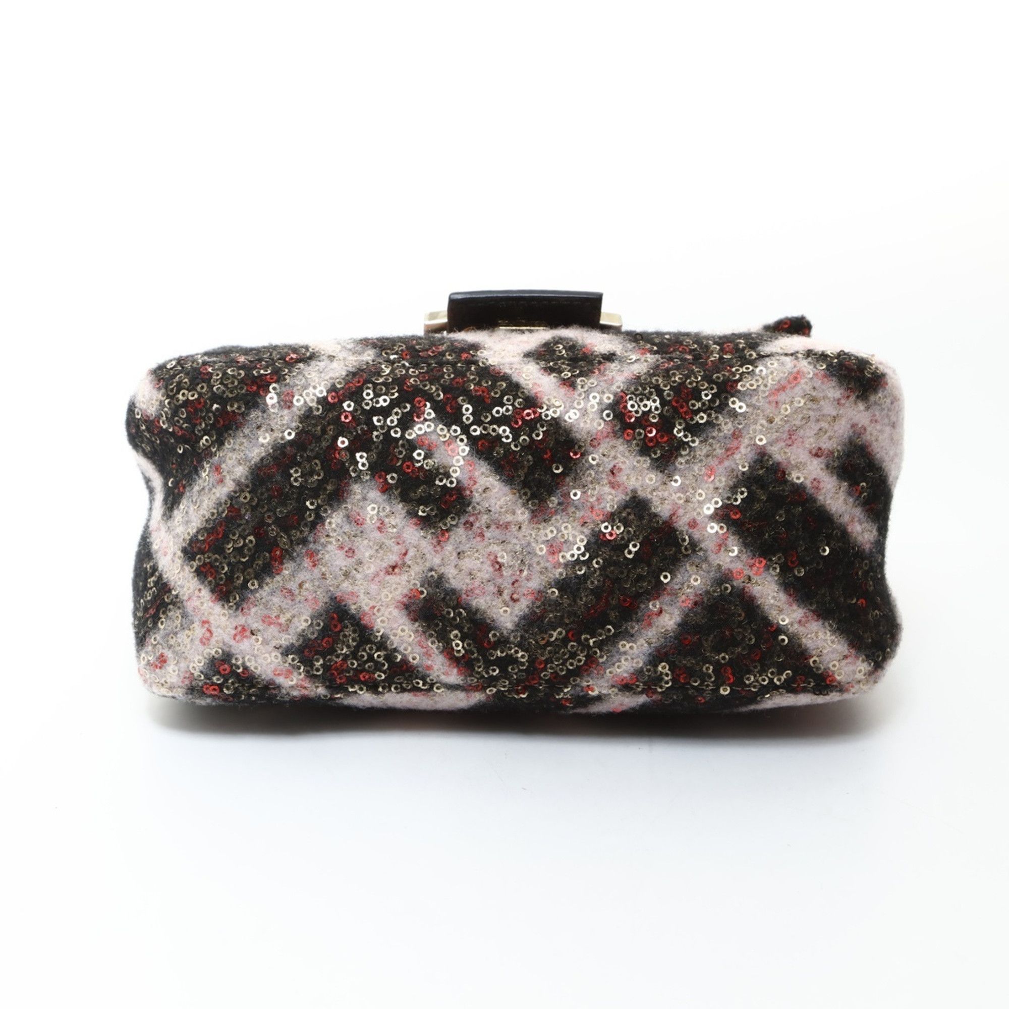 Fendi Fendi Pink Mini Mamma Wool Shoulder Bag in Black (WS26579) Size ONE SIZE - 8 Thumbnail