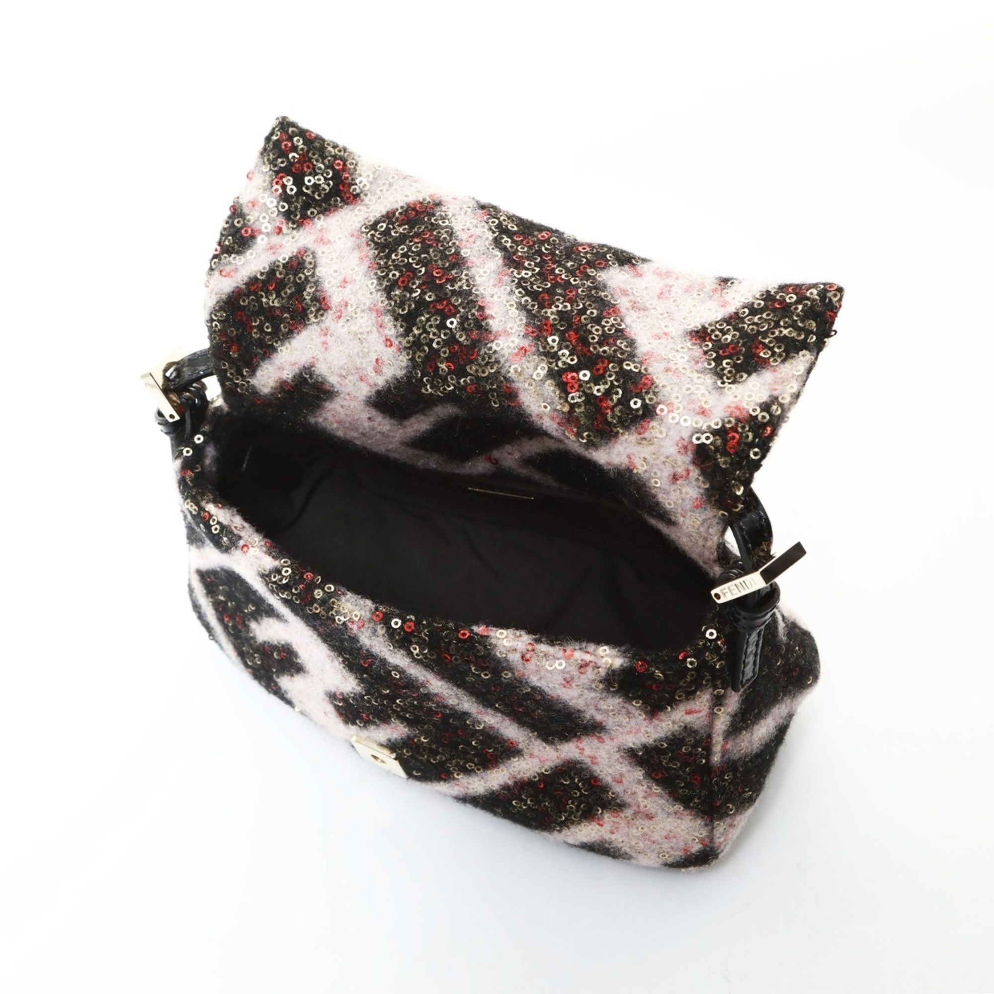 Fendi Fendi Pink Mini Mamma Wool Shoulder Bag in Black (WS26579) Size ONE SIZE - 13 Thumbnail