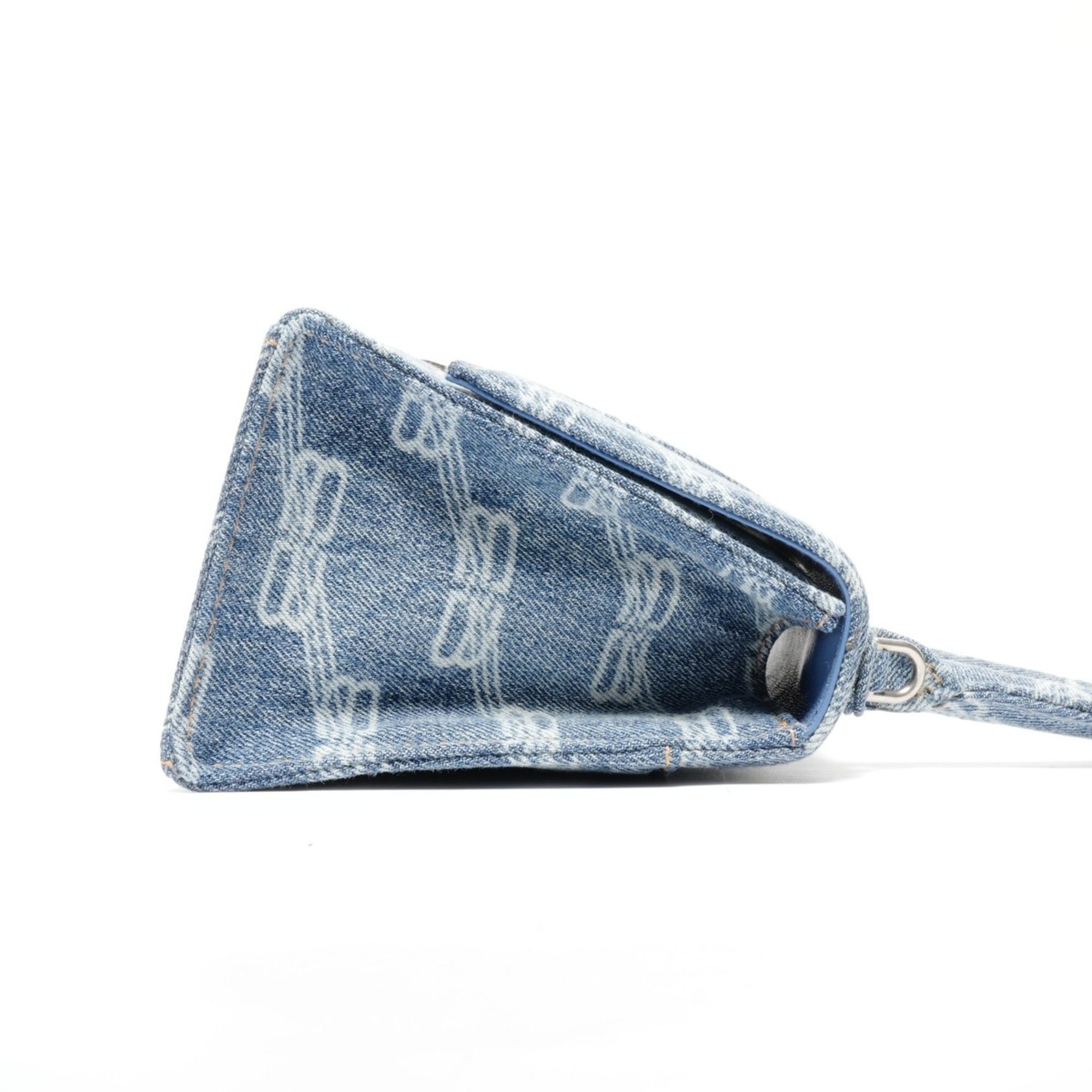 Balenciaga Balenciaga Denim Hourglass 2-Way Handbag, Navy, WS24663 Size ONE SIZE - 5 Thumbnail