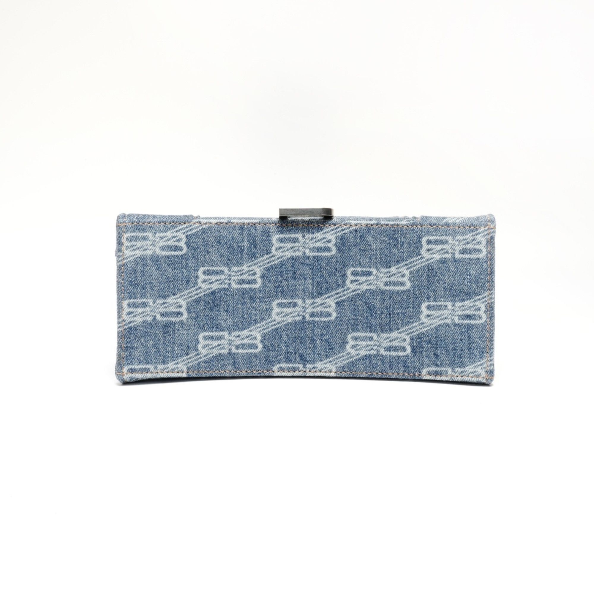 Balenciaga Balenciaga Denim Hourglass 2-Way Handbag, Navy, WS24663 Size ONE SIZE - 9 Thumbnail