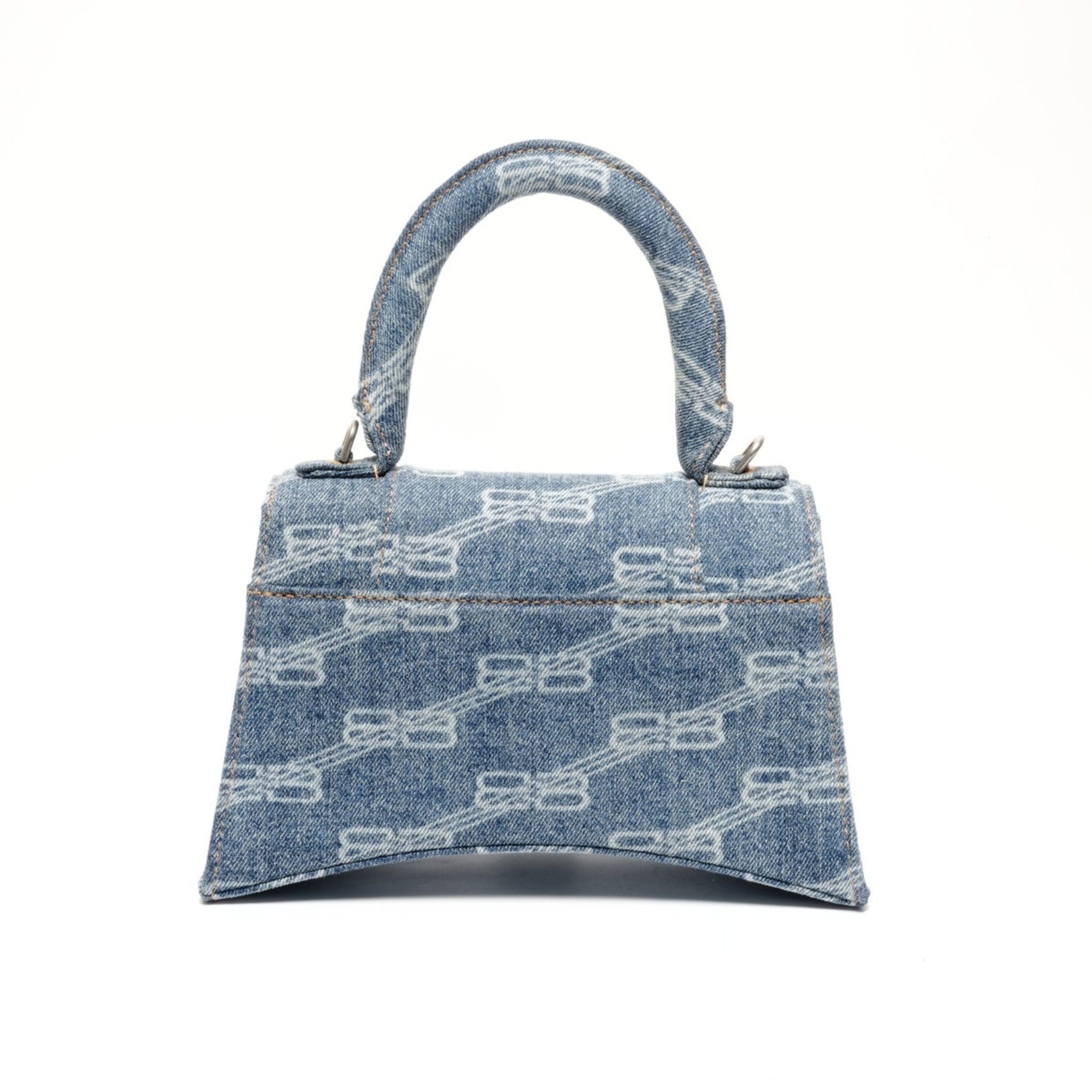 Balenciaga Balenciaga Denim Hourglass 2-Way Handbag, Navy, WS24663 Size ONE SIZE - 3 Thumbnail