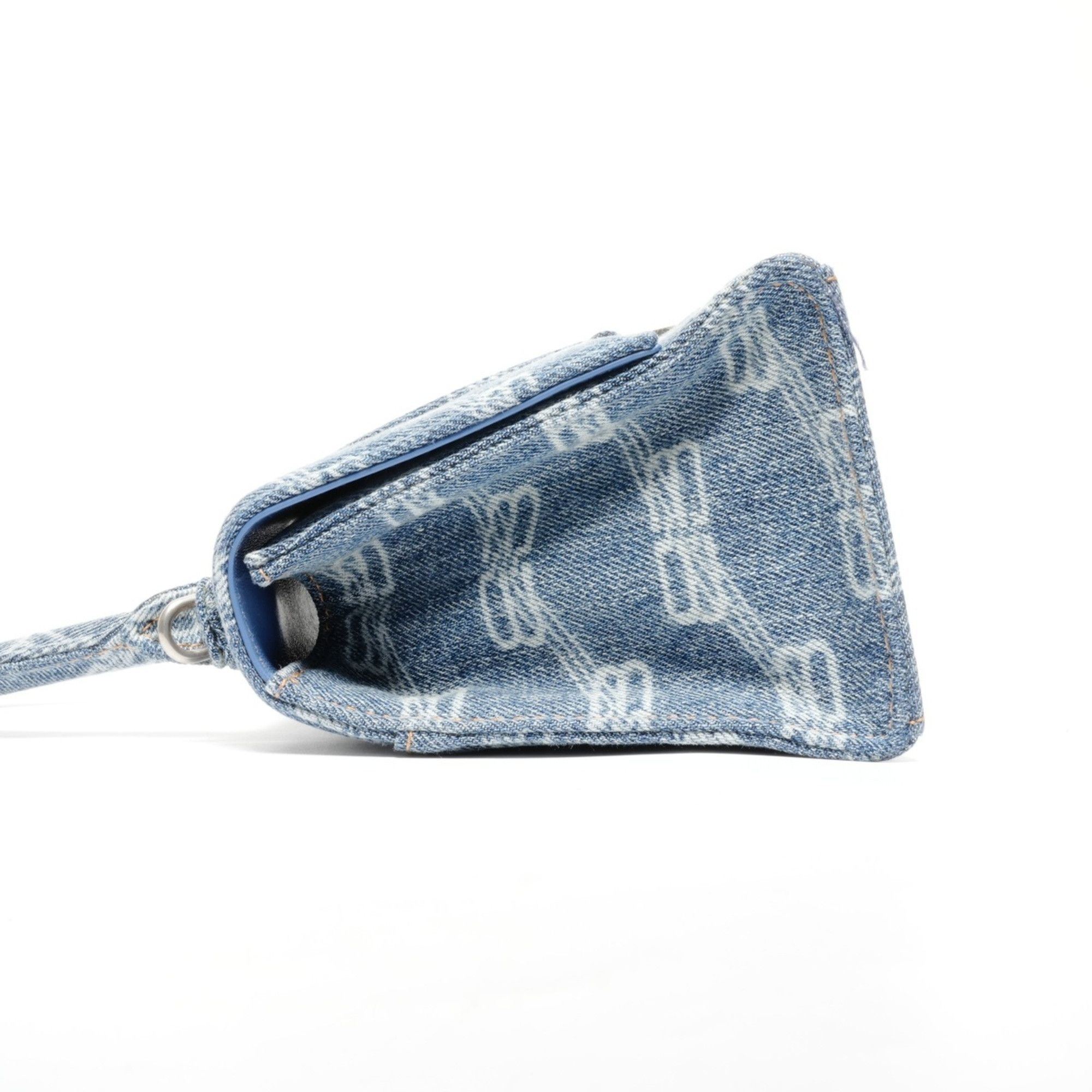 Balenciaga Balenciaga Denim Hourglass 2-Way Handbag, Navy, WS24663 Size ONE SIZE - 4 Thumbnail