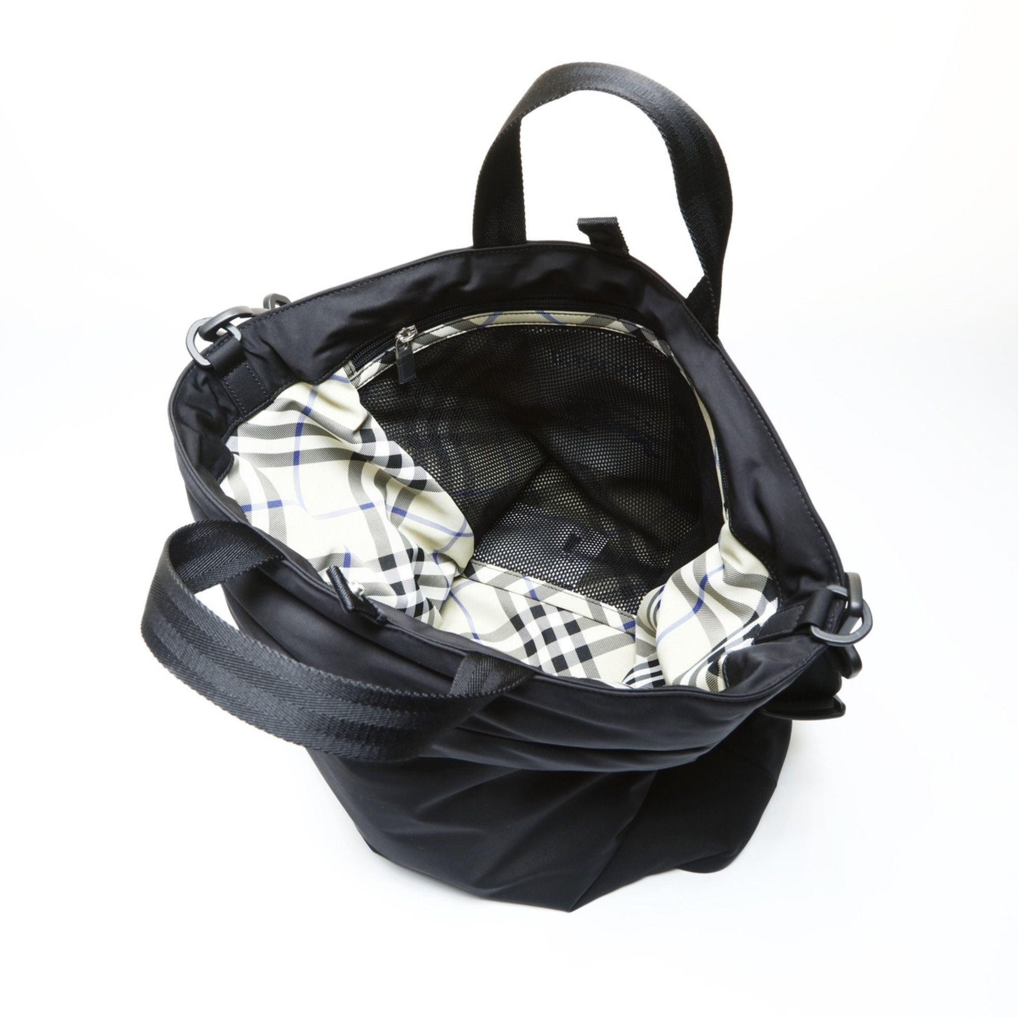 Burberry Burberry 2-way Nylon Shield Shopping Tote Bag, Black, WS25782 Size ONE SIZE - 11 Thumbnail