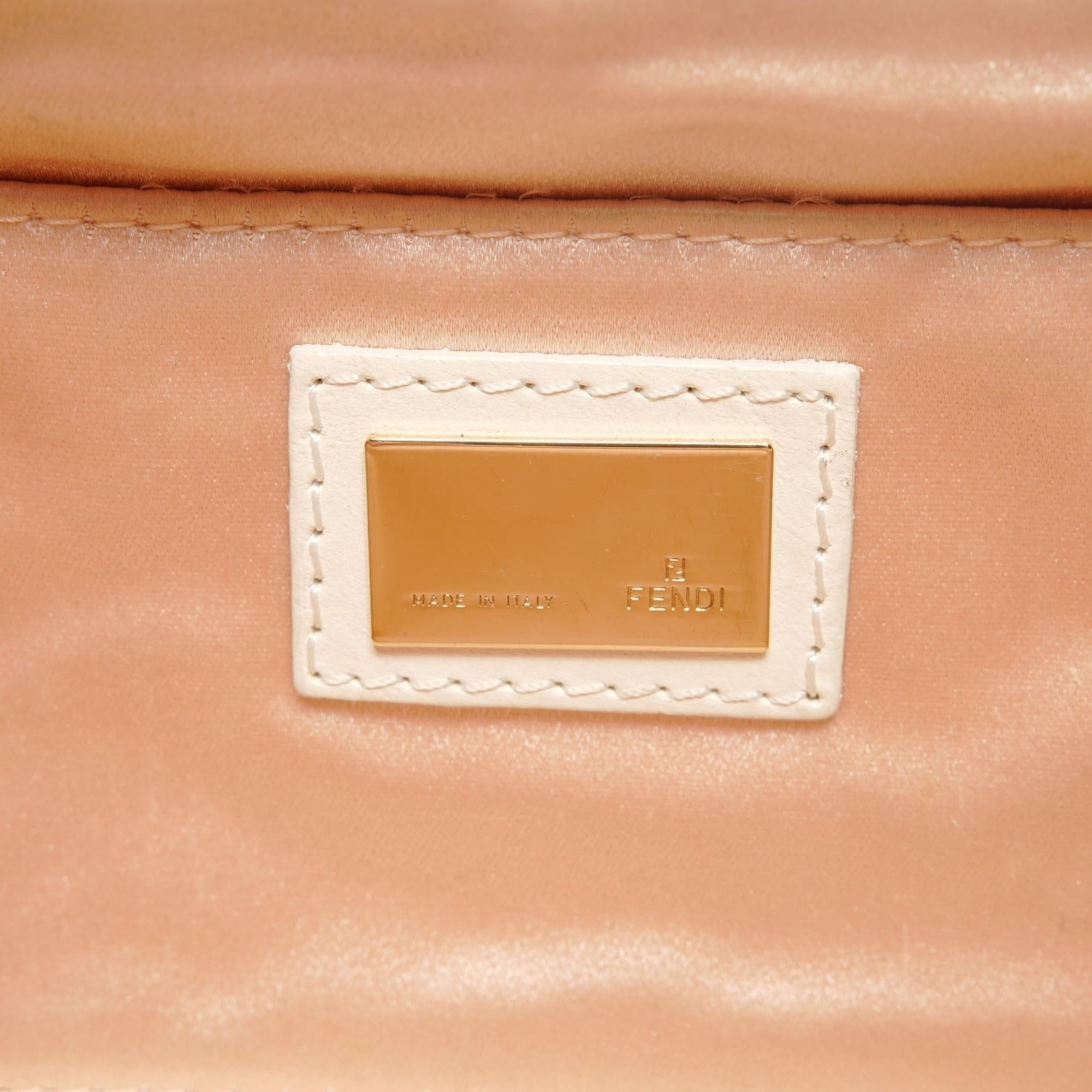 Fendi Fendi Fur Leather Mini Pearl 2-Way Ivory Shoulder Bag in White WS25917 Size ONE SIZE - 9 Thumbnail