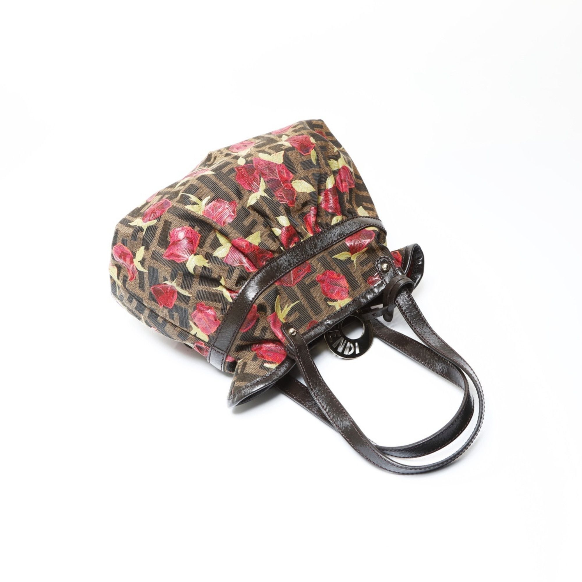 Fendi Fendi Zucca Canvas Rose Print Handbag, Brown, WS26608 Size ONE SIZE - 10 Thumbnail