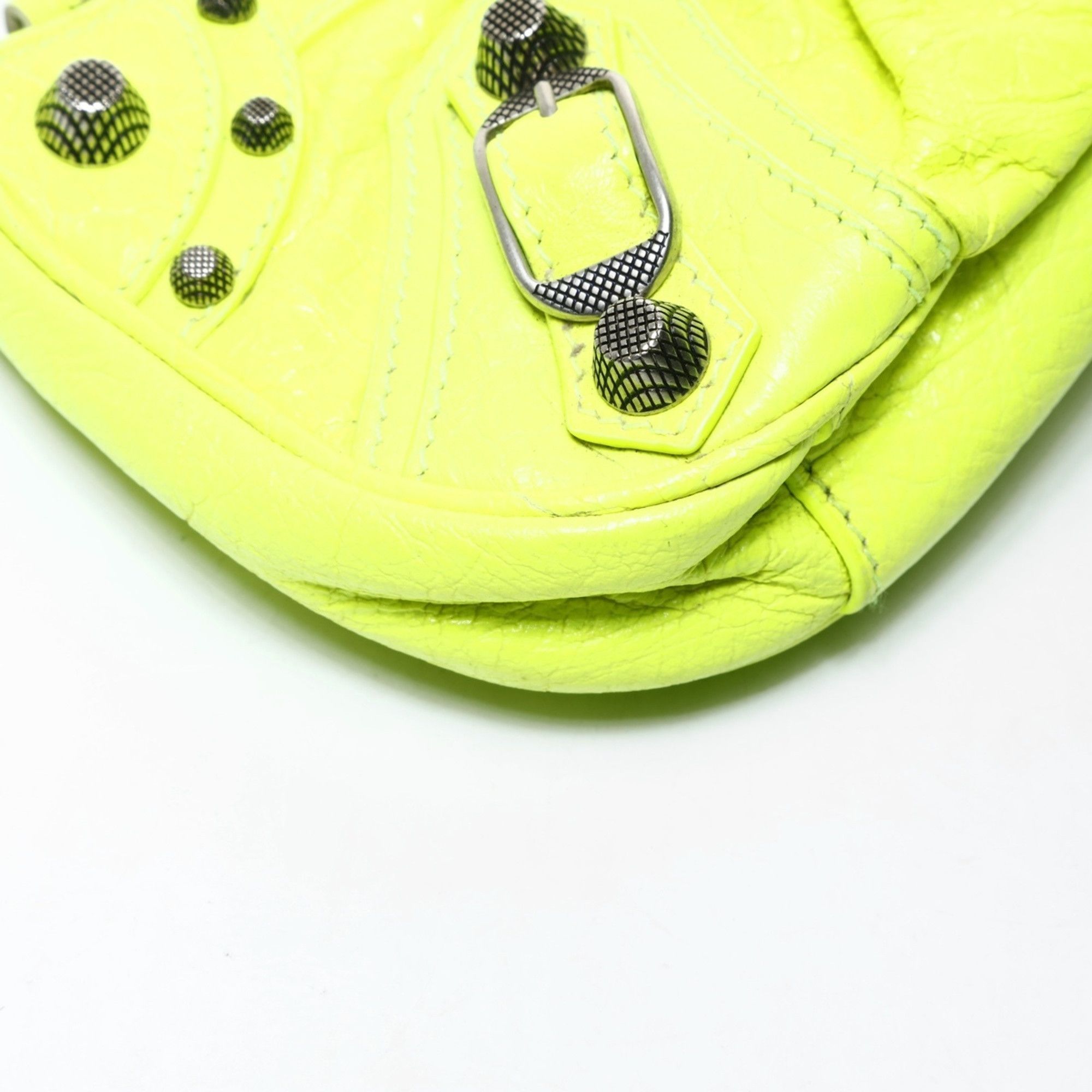 Balenciaga Balenciaga Le Cagole Mini Giant Leather Chain Shoulder Bag, Yellow, WS26019 Size ONE SIZE - 5 Thumbnail