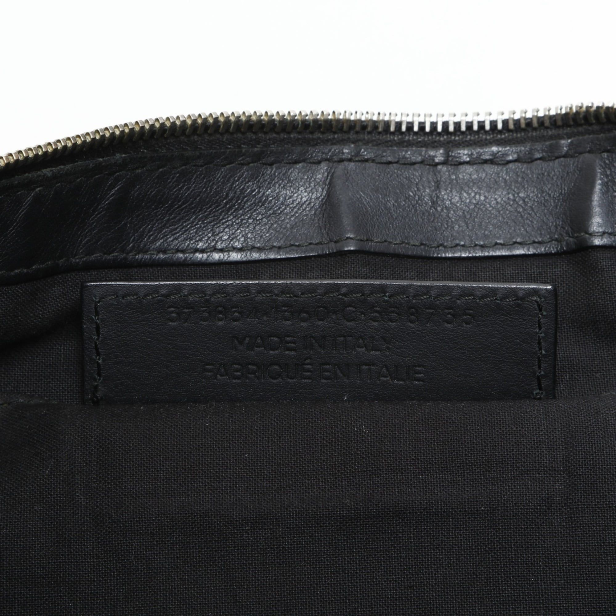 Balenciaga Balenciaga M Leather Clip Logo Clutch Bag, Black, WS23283 Size ONE SIZE - 12 Thumbnail