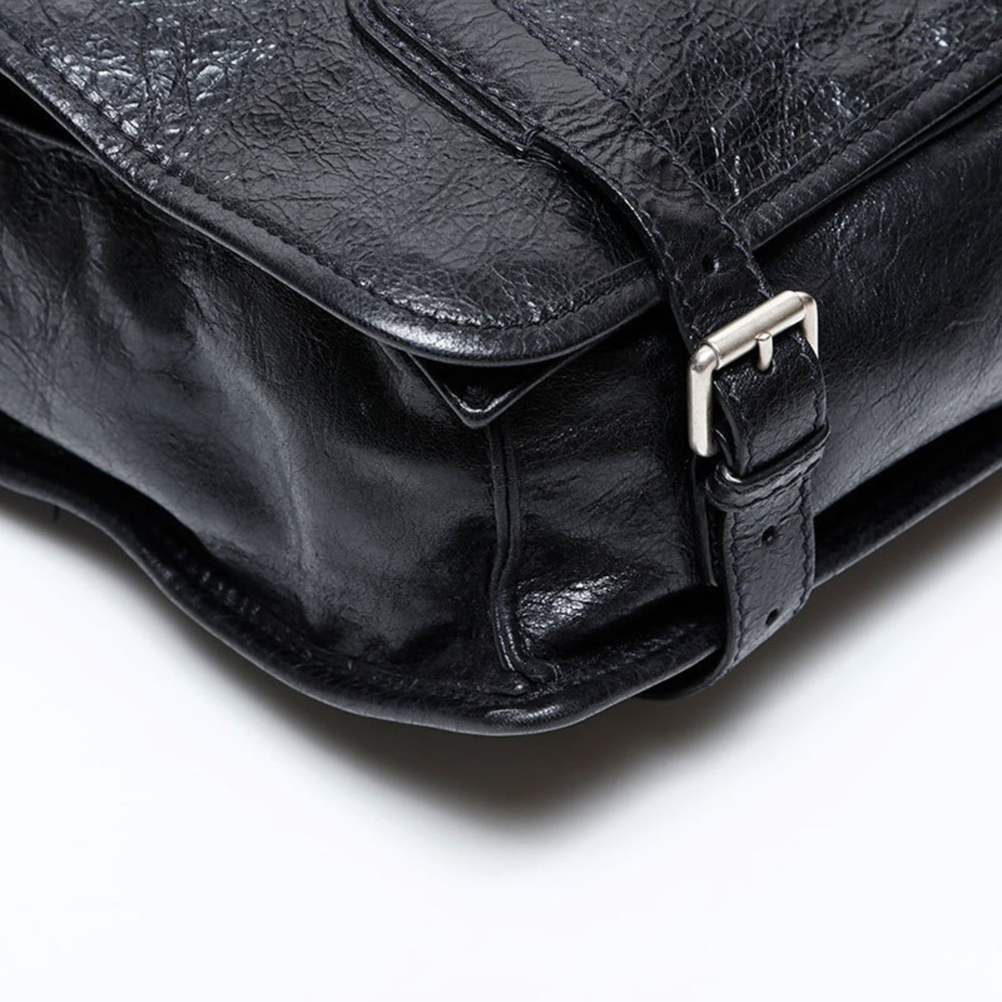 Balenciaga Balenciaga Motocross Classic Leather Shoulder Bag, Black, WS20608 Size ONE SIZE - 5 Thumbnail