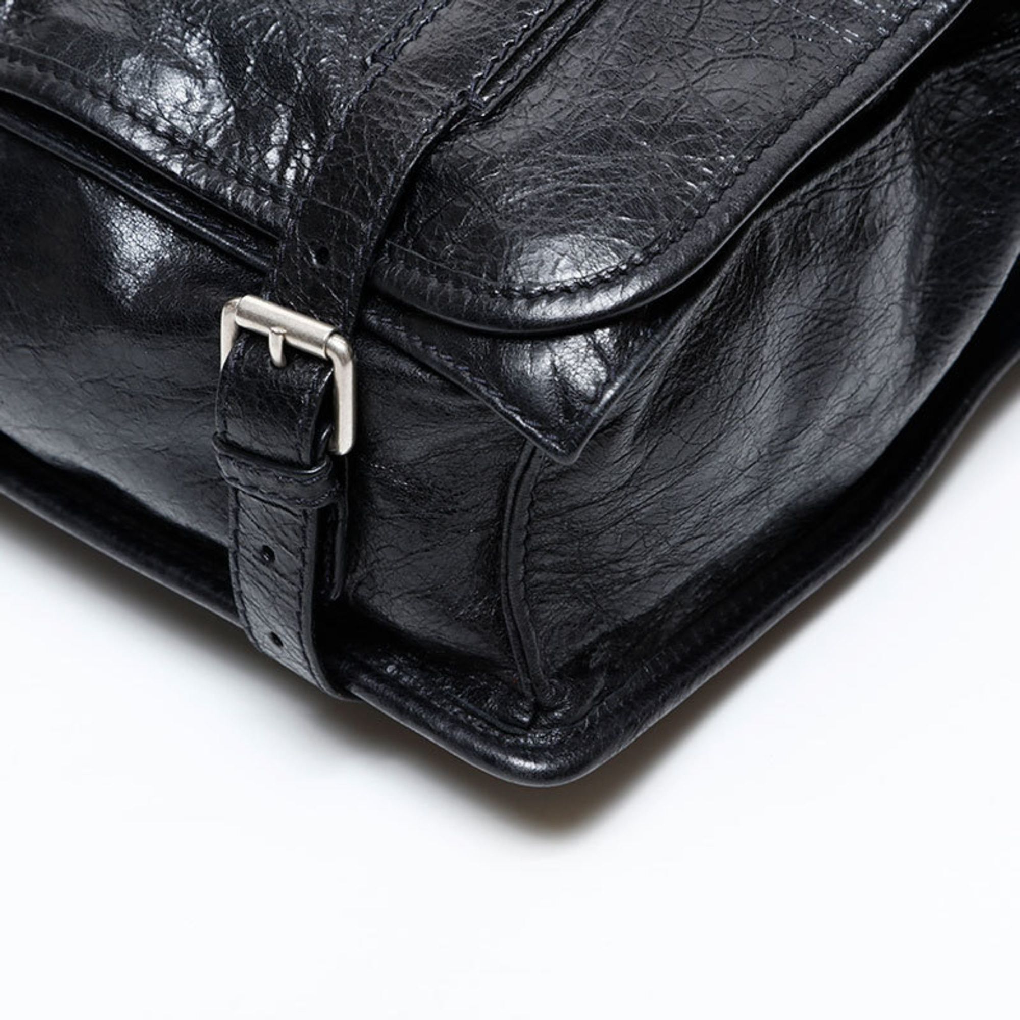 Balenciaga Balenciaga Motocross Classic Leather Shoulder Bag, Black, WS20608 Size ONE SIZE - 6 Thumbnail