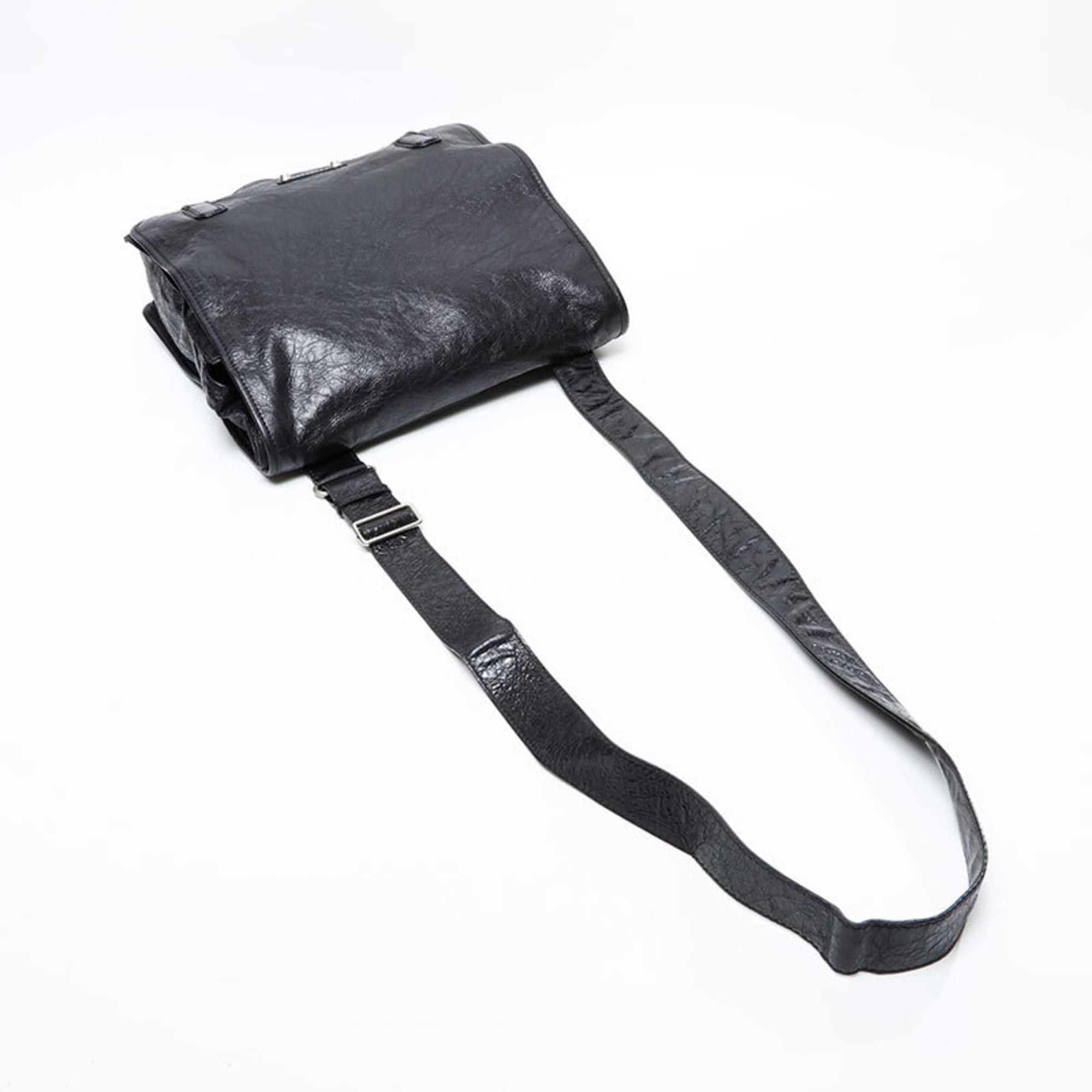 Balenciaga Balenciaga Motocross Classic Leather Shoulder Bag, Black, WS20608 Size ONE SIZE - 8 Thumbnail