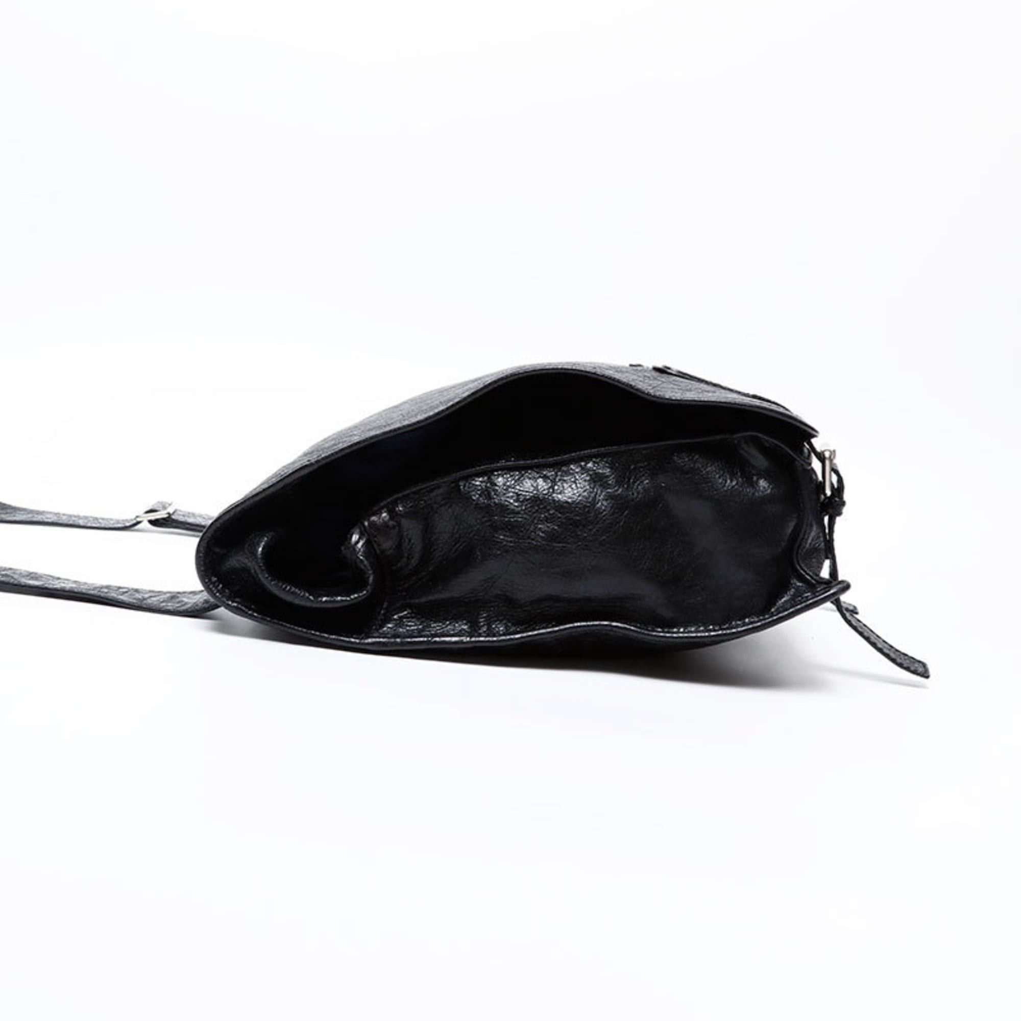 Balenciaga Balenciaga Motocross Classic Leather Shoulder Bag, Black, WS20608 Size ONE SIZE - 3 Thumbnail