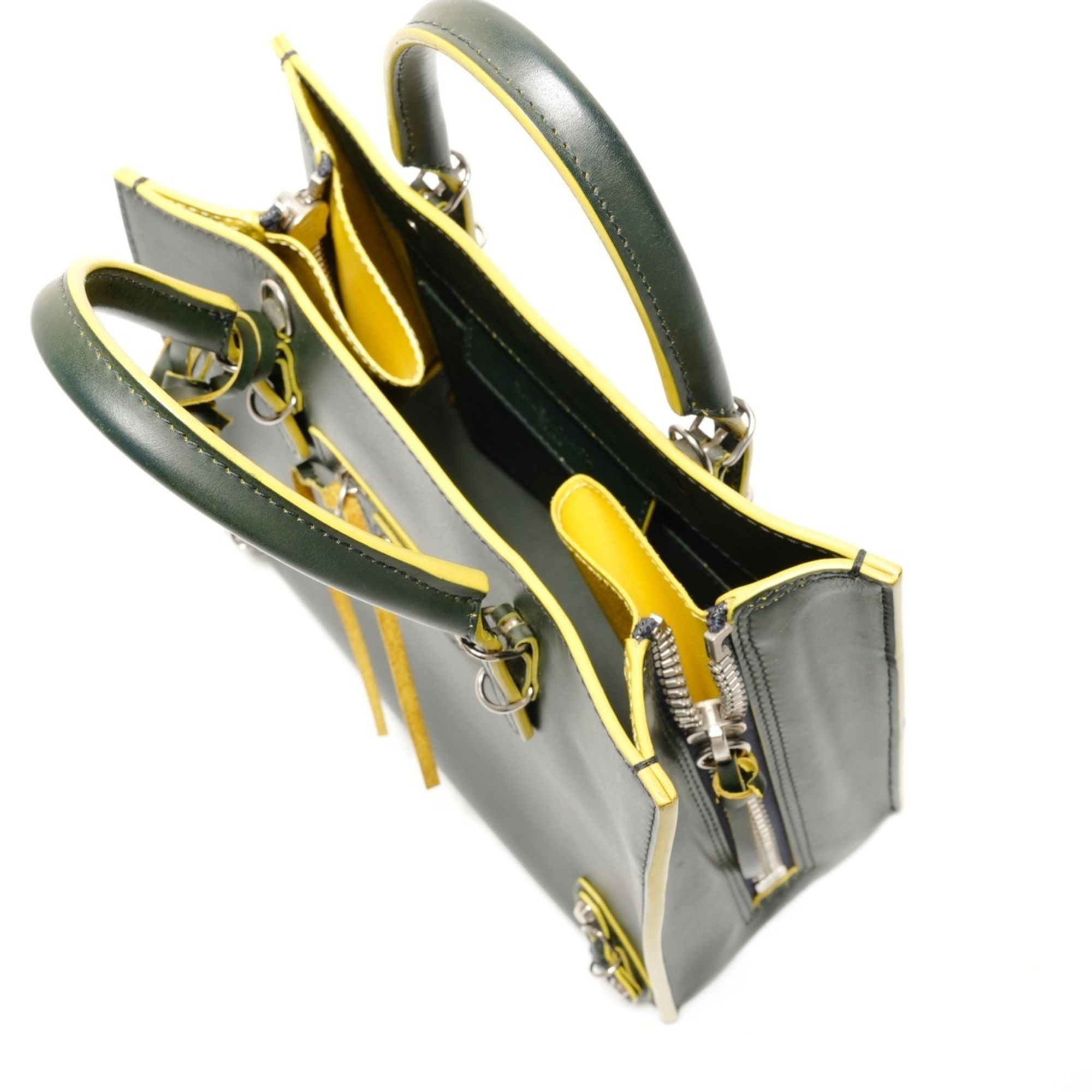 Balenciaga Balenciaga Paper Mini A6 Leather 2-Way Handbag, Green, WS26212 Size ONE SIZE - 11 Thumbnail