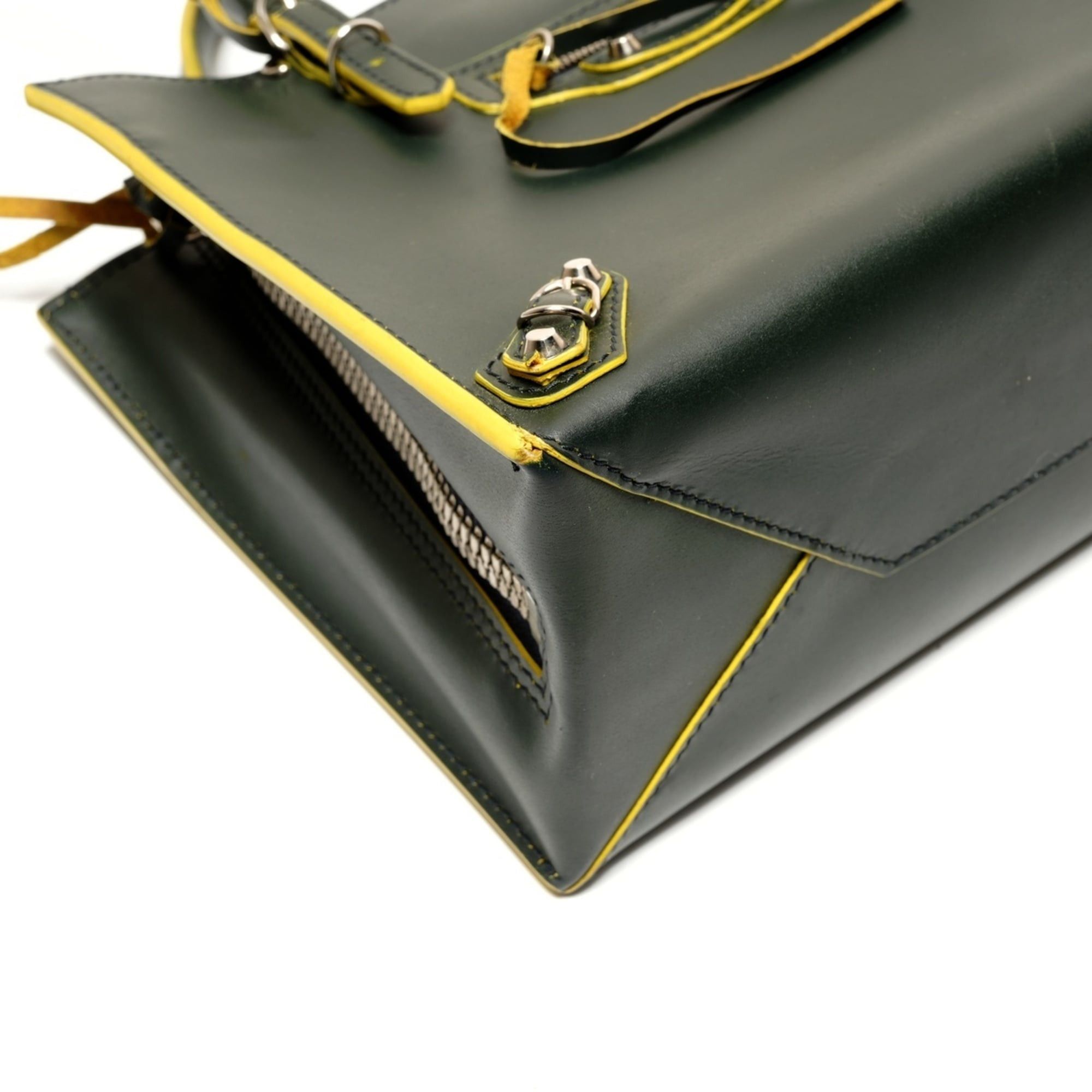 Balenciaga Balenciaga Paper Mini A6 Leather 2-Way Handbag, Green, WS26212 Size ONE SIZE - 5 Thumbnail