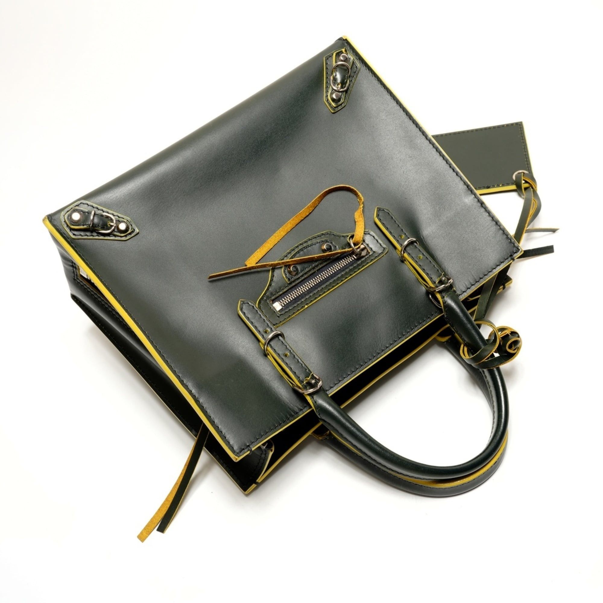Balenciaga Balenciaga Paper Mini A6 Leather 2-Way Handbag, Green, WS26212 Size ONE SIZE - 8 Thumbnail