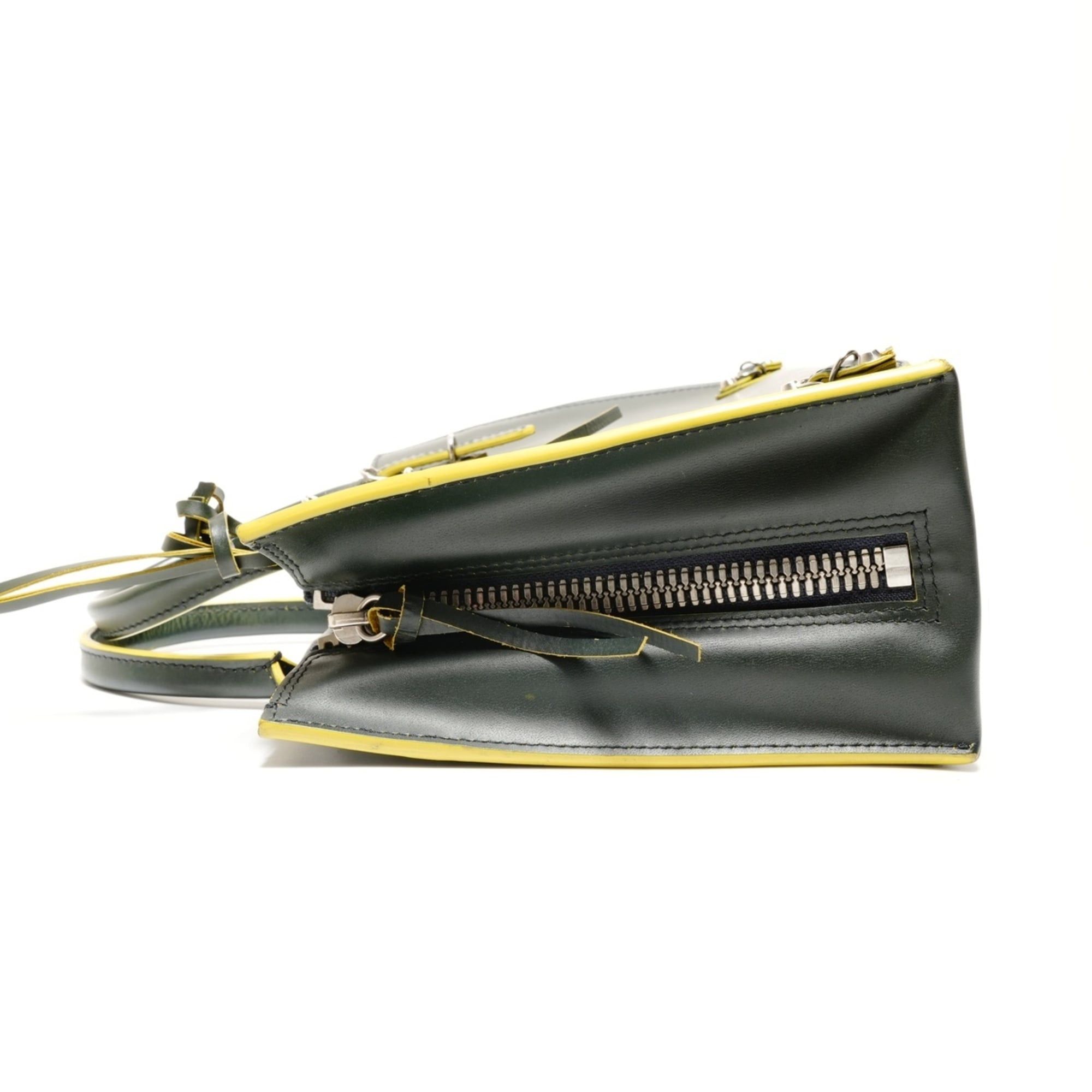 Balenciaga Balenciaga Paper Mini A6 Leather 2-Way Handbag, Green, WS26212 Size ONE SIZE - 3 Thumbnail