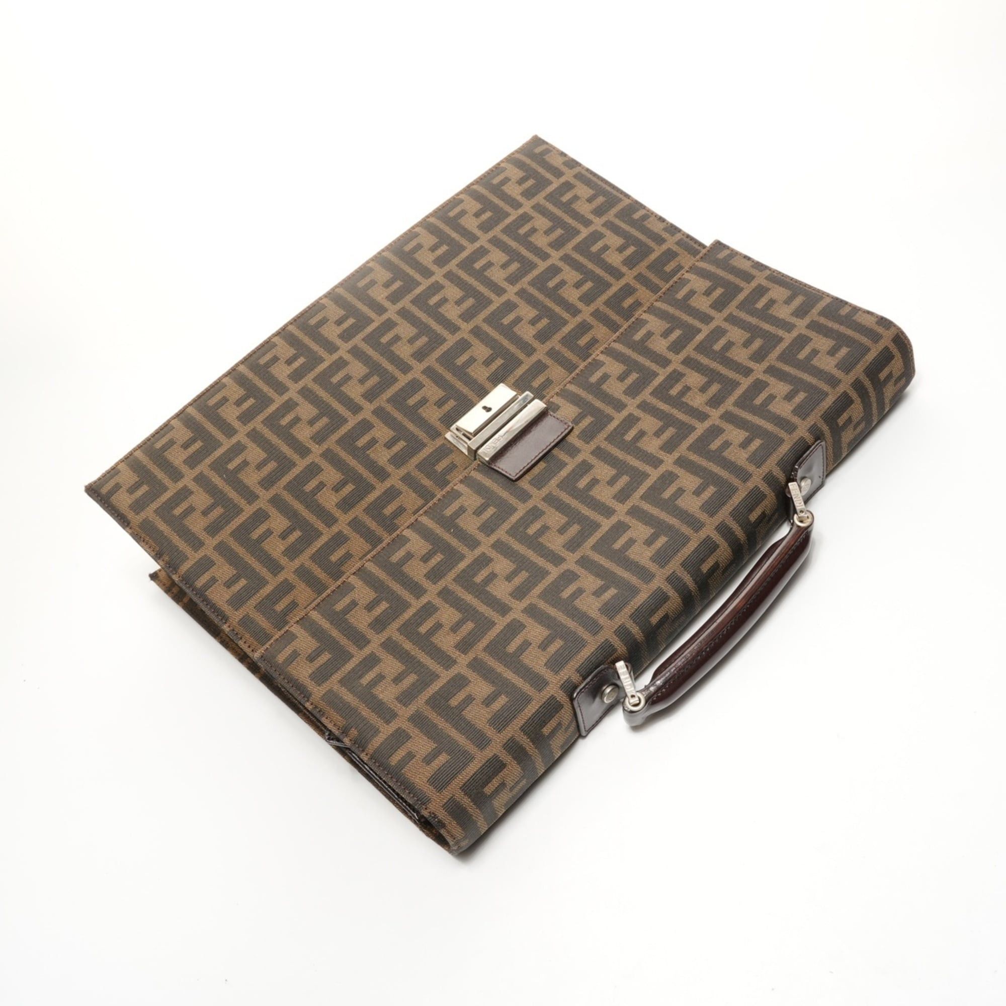 Fendi Fendi Zucca Canvas Briefcase/Business Bag/Handbag, Brown, WS26082 Size ONE SIZE - 9 Thumbnail