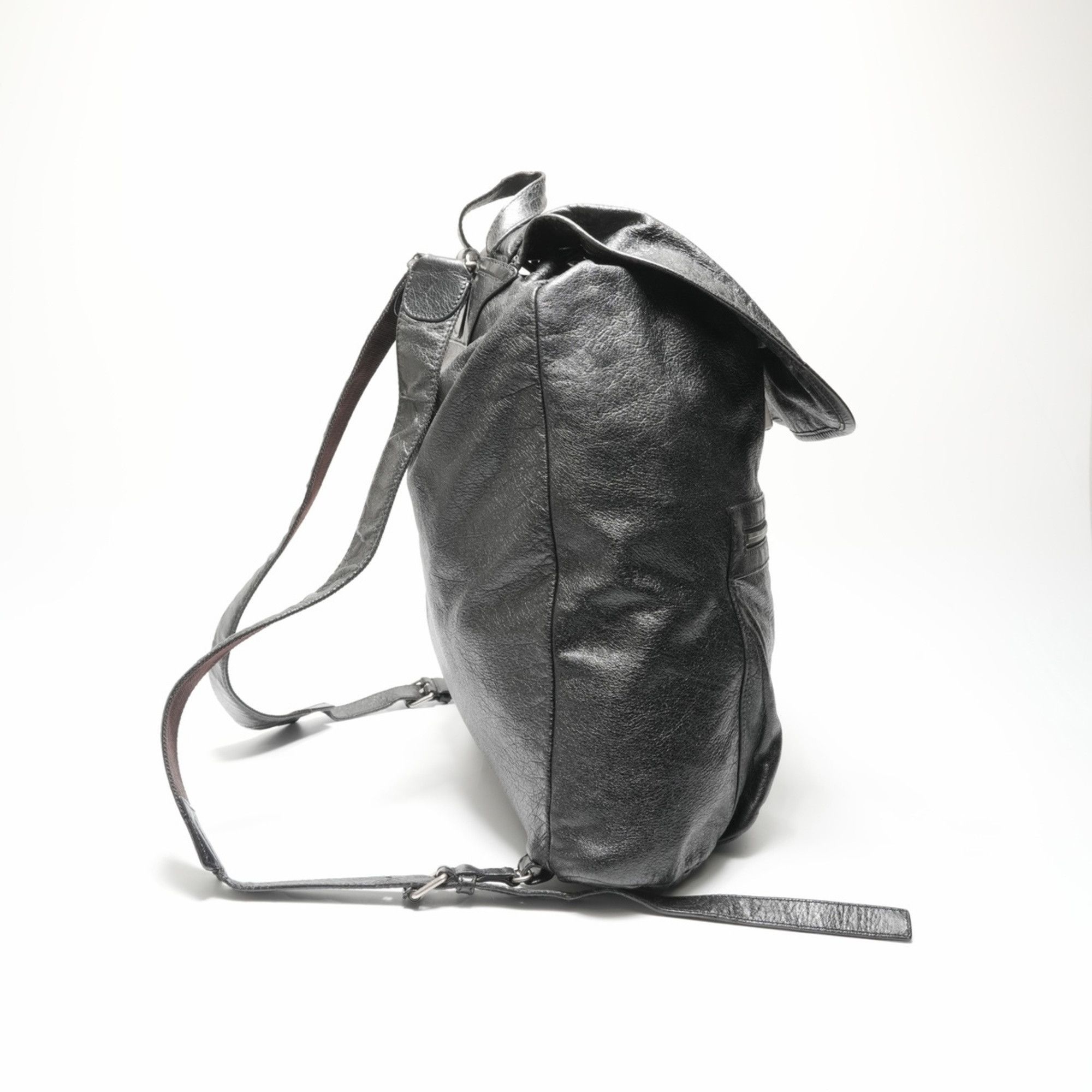 Balenciaga Balenciaga Leather Traveler Backpack/Daypack, Black, WS23696 Size ONE SIZE - 4 Thumbnail
