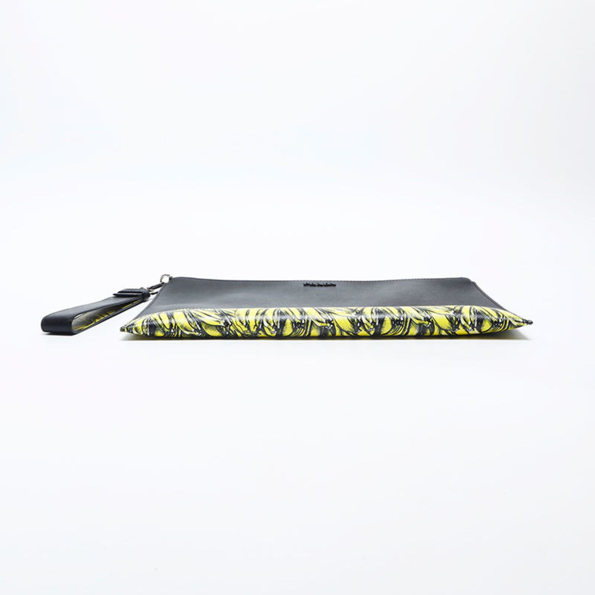 Prada Prada Saffiano Active Botanical Clutch Bag, Black, WS20003 Size ONE SIZE - 7 Thumbnail