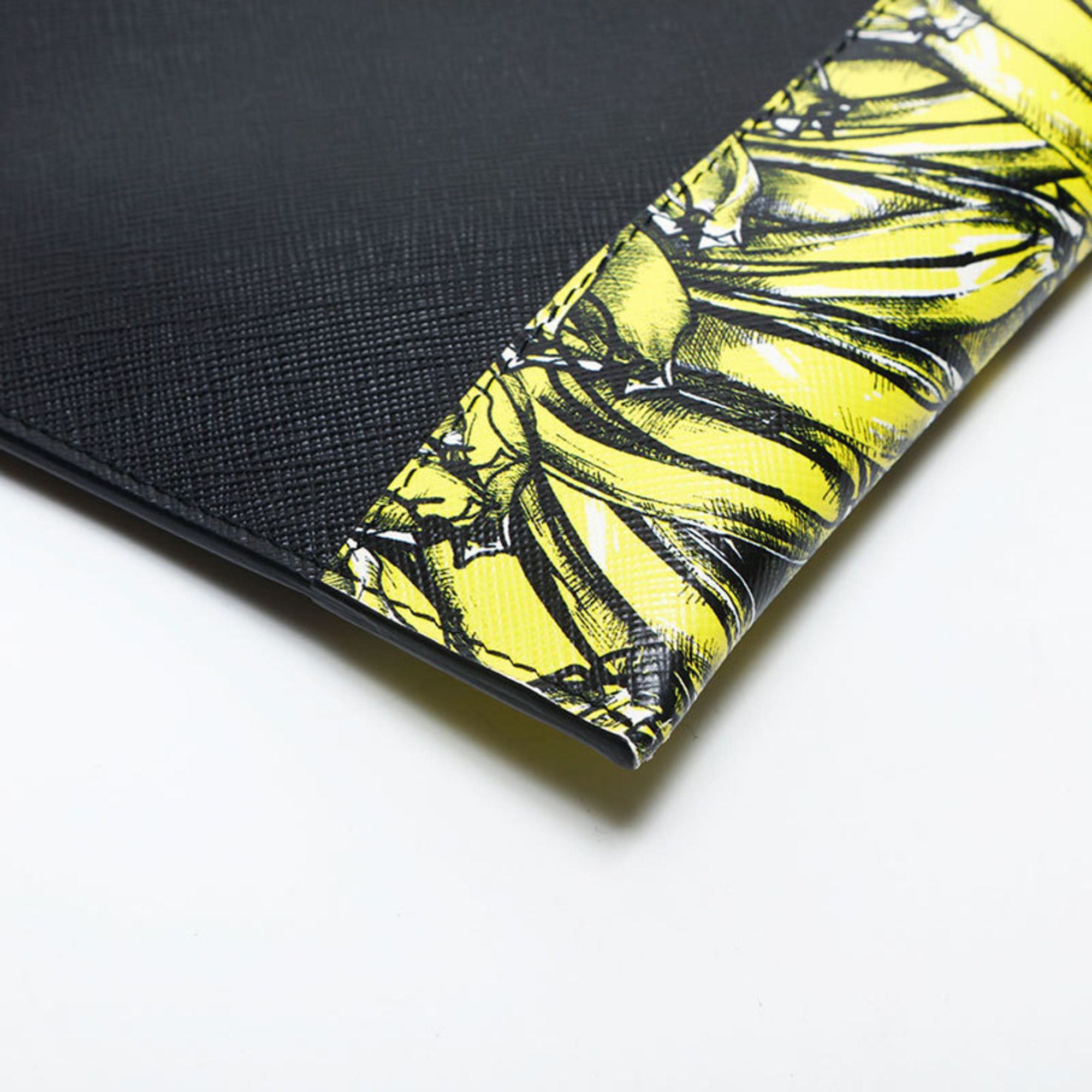 Prada Prada Saffiano Active Botanical Clutch Bag, Black, WS20003 Size ONE SIZE - 5 Thumbnail